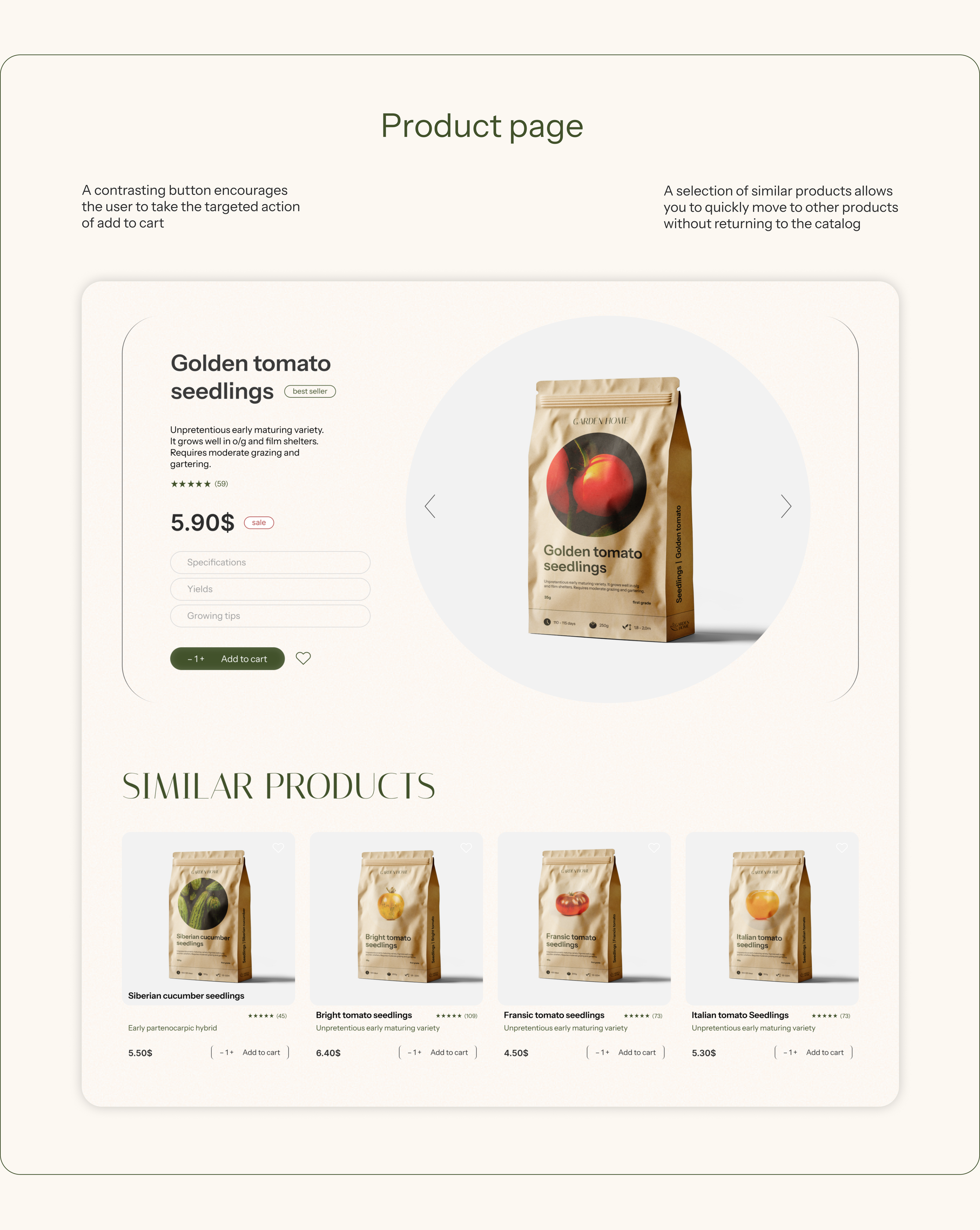 E-commerce design website | Интернет-магазин Garden Home — Изображение №7 — Интерфейсы, Брендинг на Dprofile