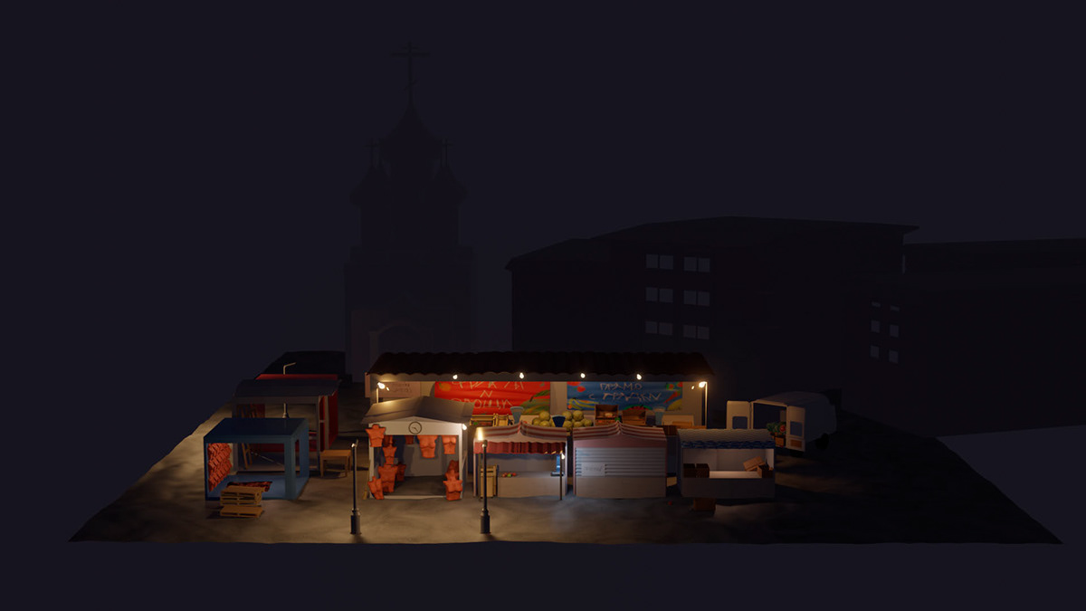Вечерний рыночек — Изображение №10 — Иллюстрация, 3D на Dprofile