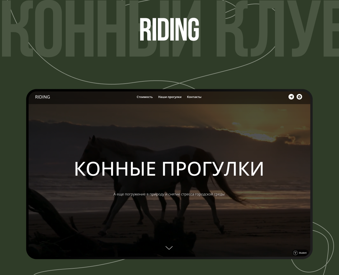 "RIDING" landing page на Dprofile