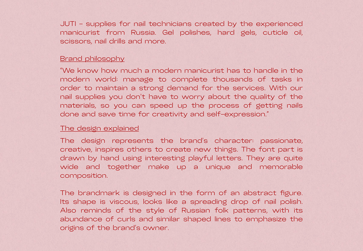 JUTI / nail supplies shop brand identity — Изображение №2 — Брендинг на Dprofile