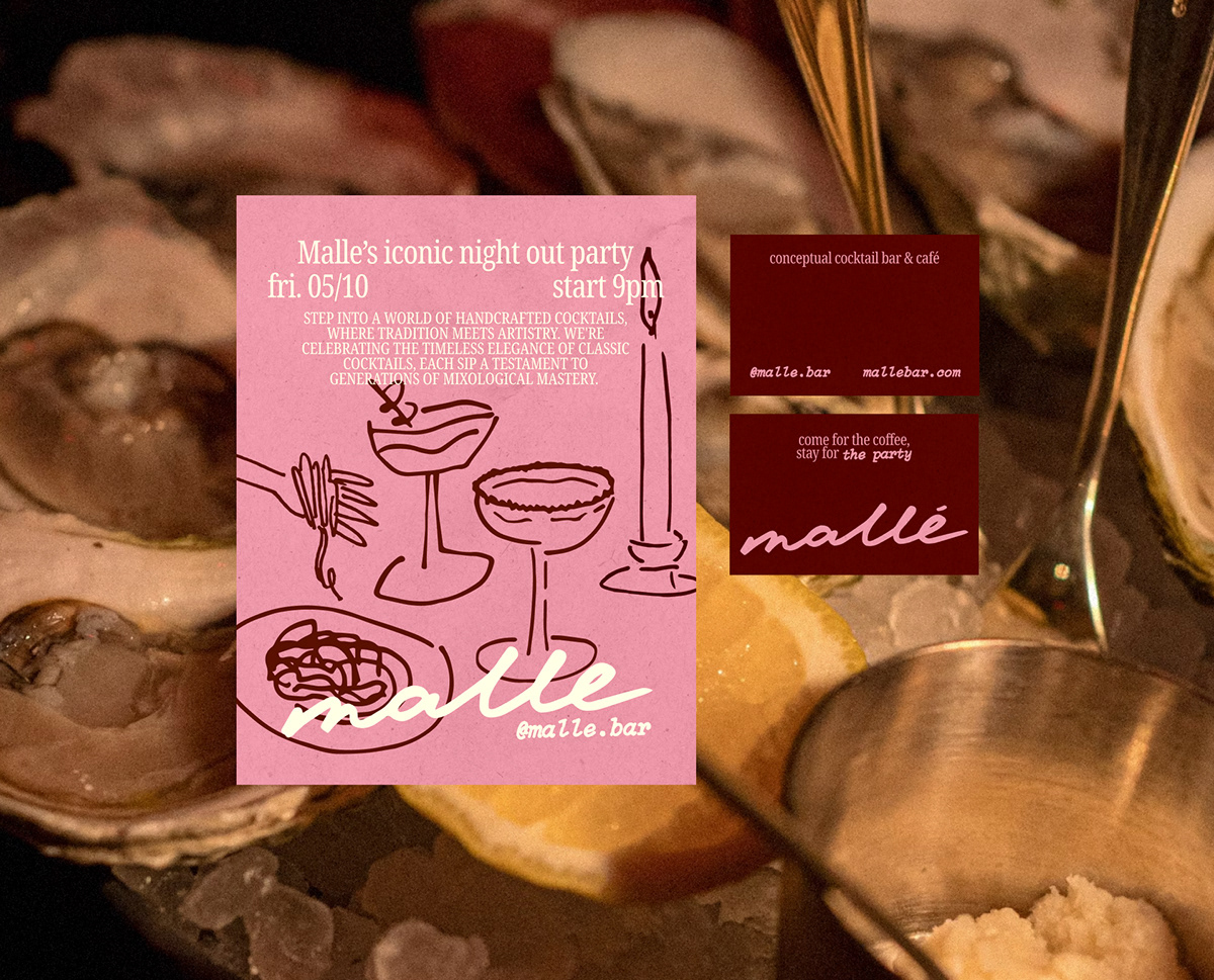 Malle / Cocktail bar & cafe brand identity — Изображение №5 — Брендинг на Dprofile