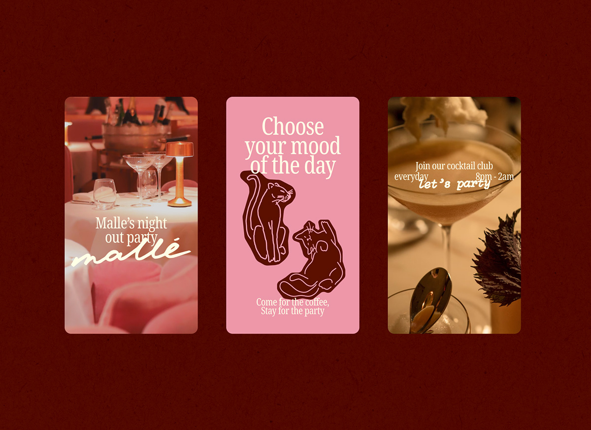 Malle / Cocktail bar & cafe brand identity — Изображение №6 — Брендинг на Dprofile