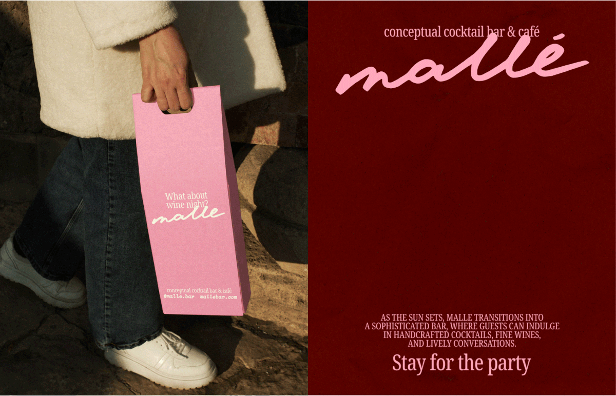 Malle / Cocktail bar & cafe brand identity — Изображение №14 — Брендинг на Dprofile