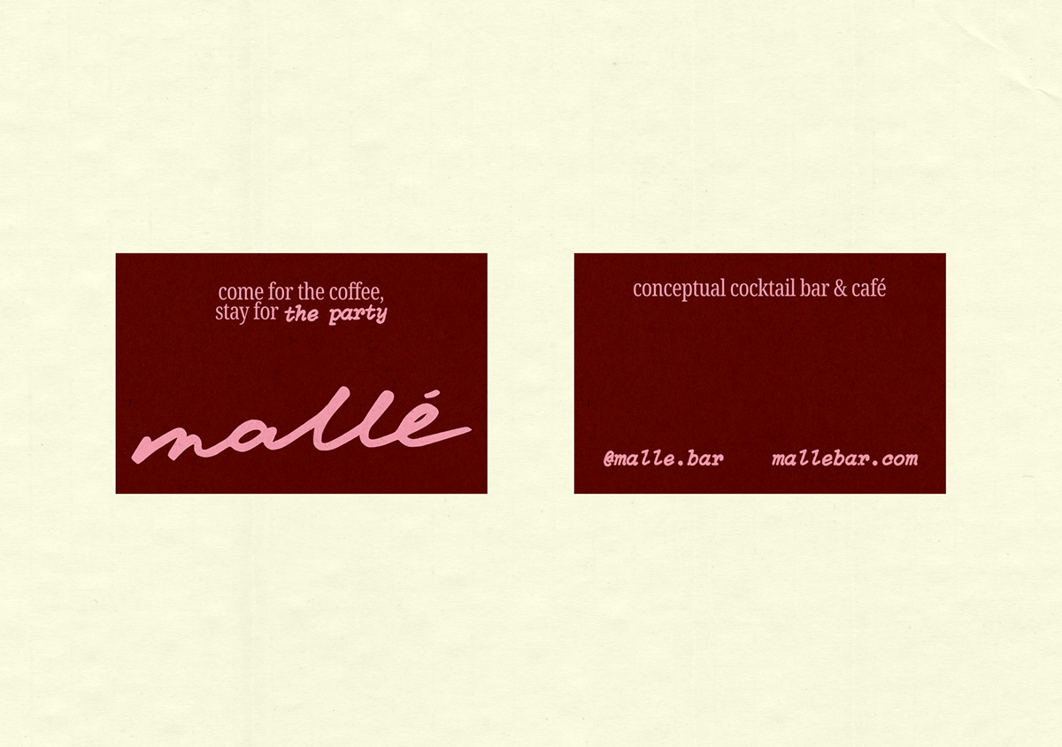 Malle / Cocktail bar & cafe brand identity — Изображение №3 — Брендинг на Dprofile