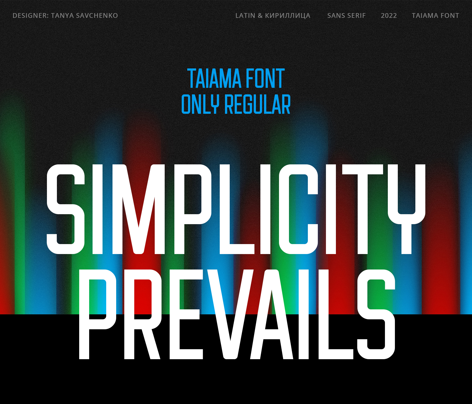 TAIAMA - шрифт без засечек (latin, cyrillic) — Изображение №1 — Графика на Dprofile