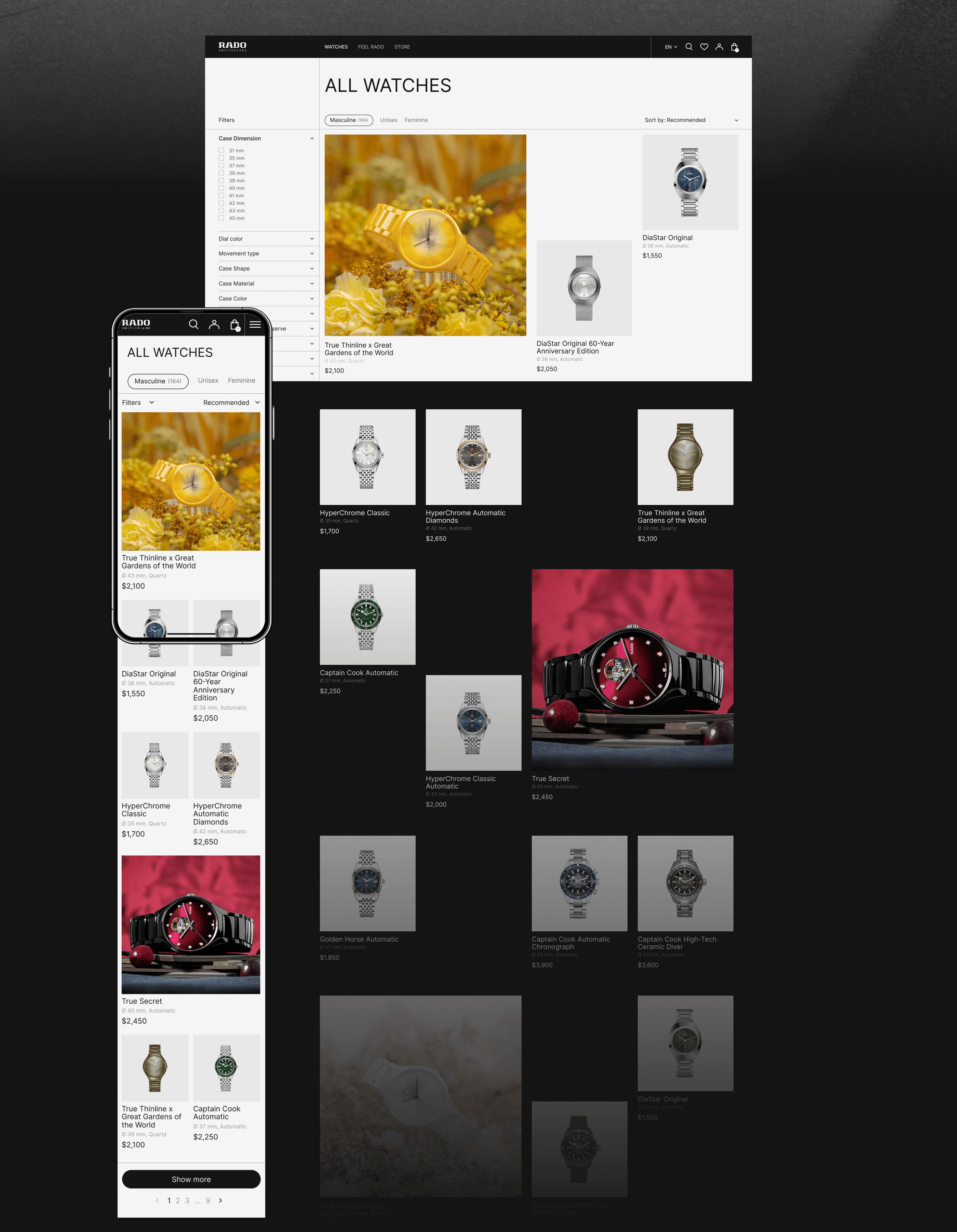 Rado | E-commerce website redesign — Изображение №3 — Интерфейсы, Брендинг на Dprofile