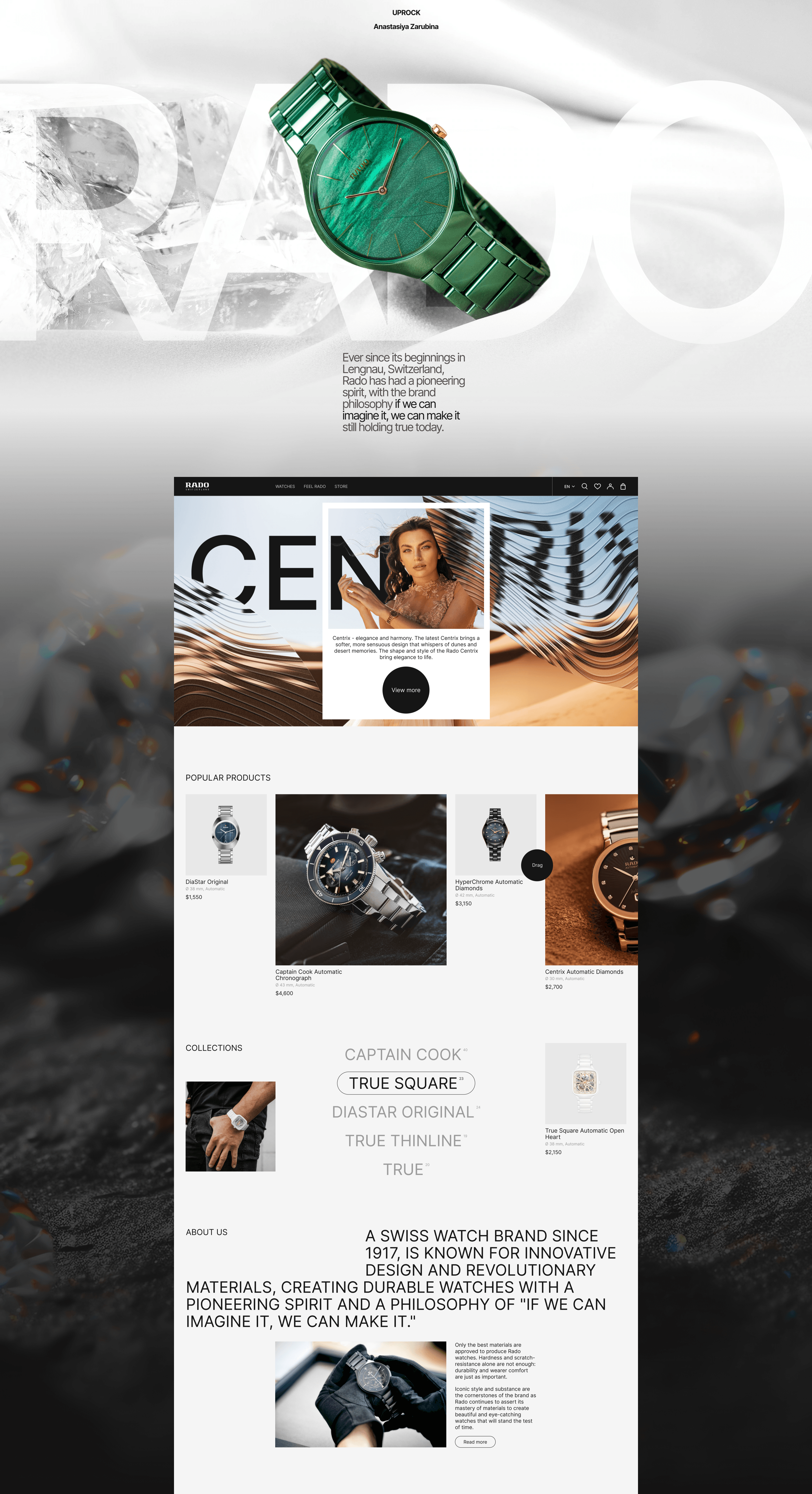 Rado | E-commerce website redesign — Изображение №1 — Интерфейсы, Брендинг на Dprofile