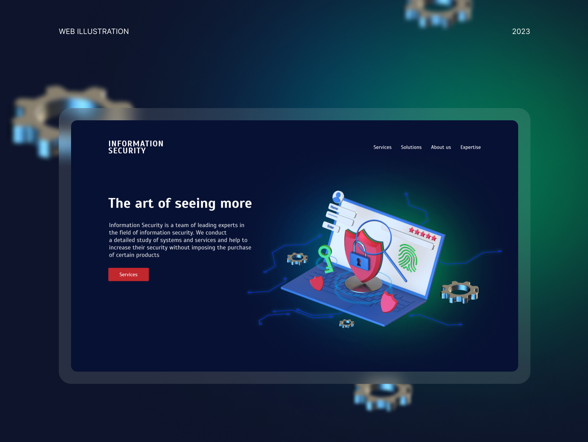 3D web illustration | Information security — Изображение №1 — Интерфейсы, 3D на Dprofile