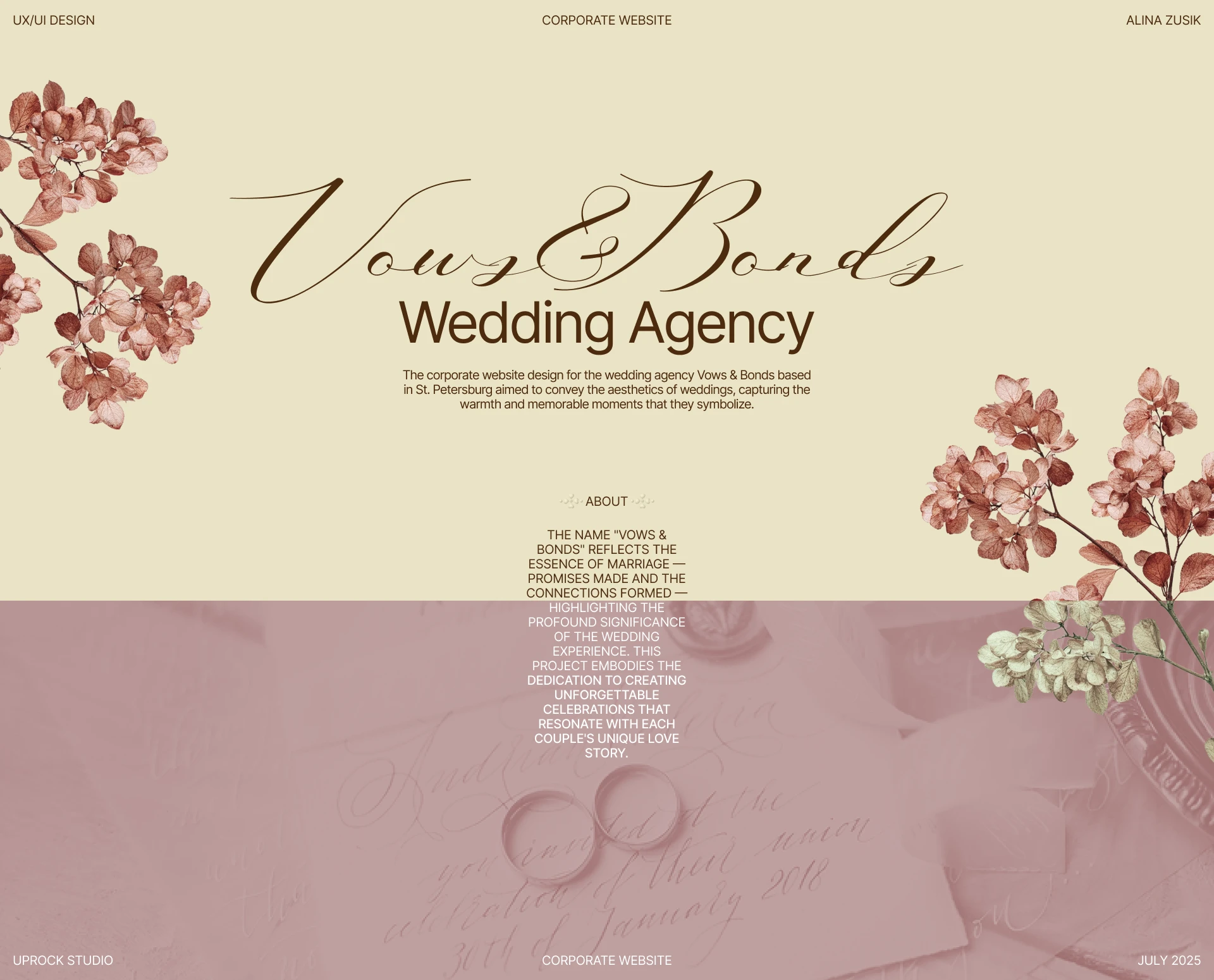 Vows&Bonds | Corporate website — Изображение №1 — Интерфейсы на Dprofile