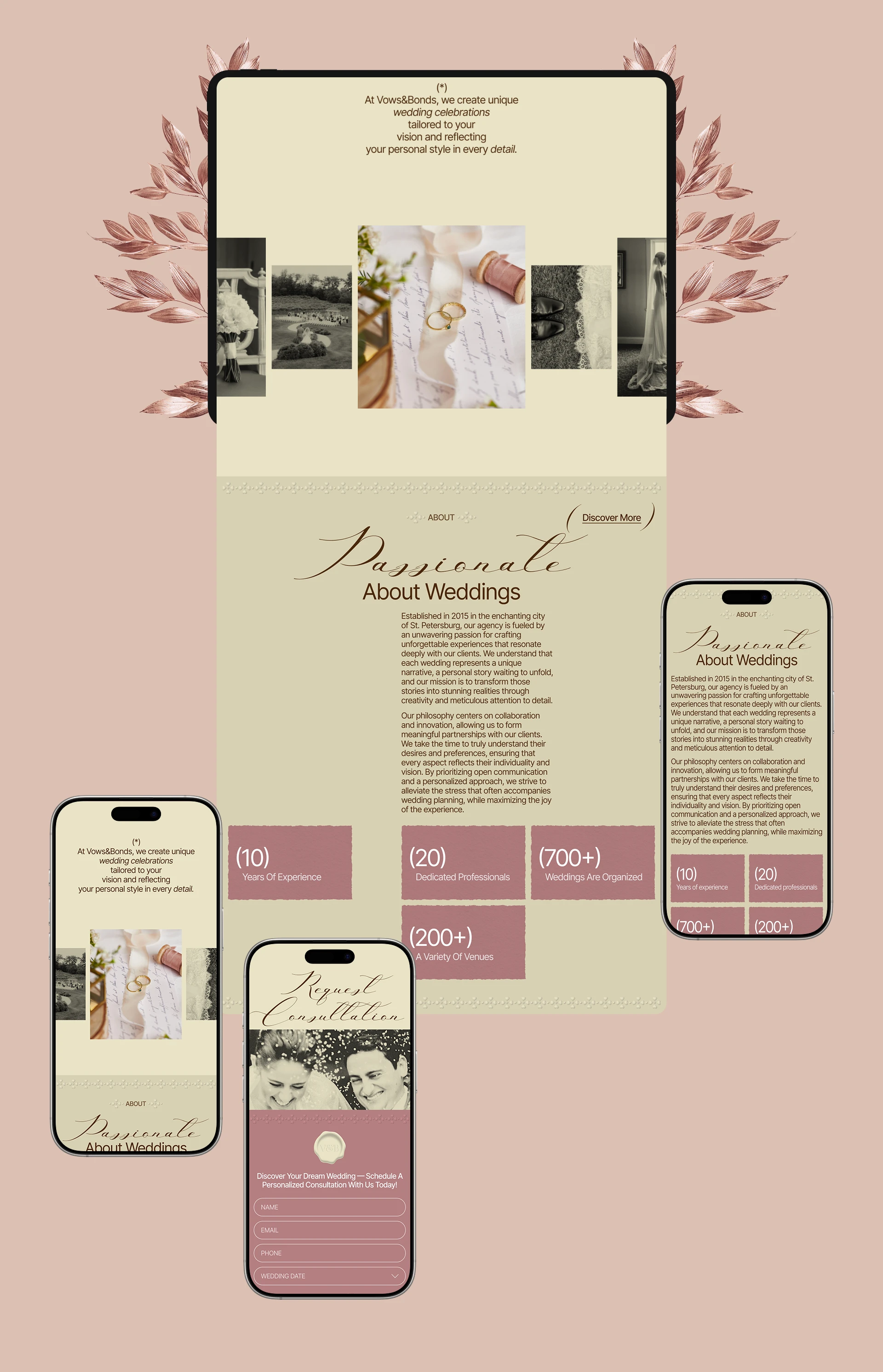 Vows&Bonds | Corporate website — Изображение №4 — Интерфейсы на Dprofile