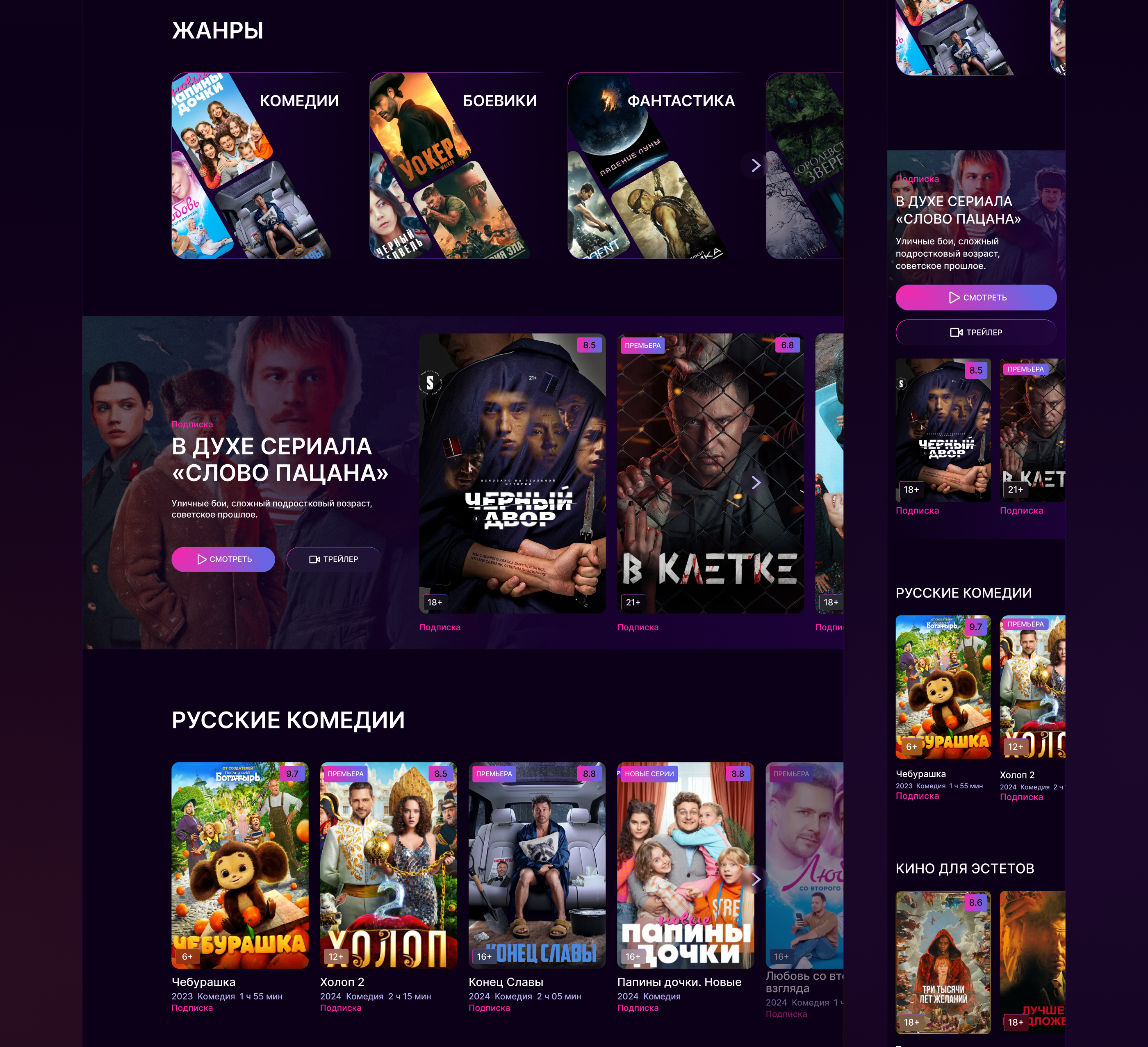 Online cinema design concept / UX UI — Изображение №17 — Интерфейсы, Графика на Dprofile