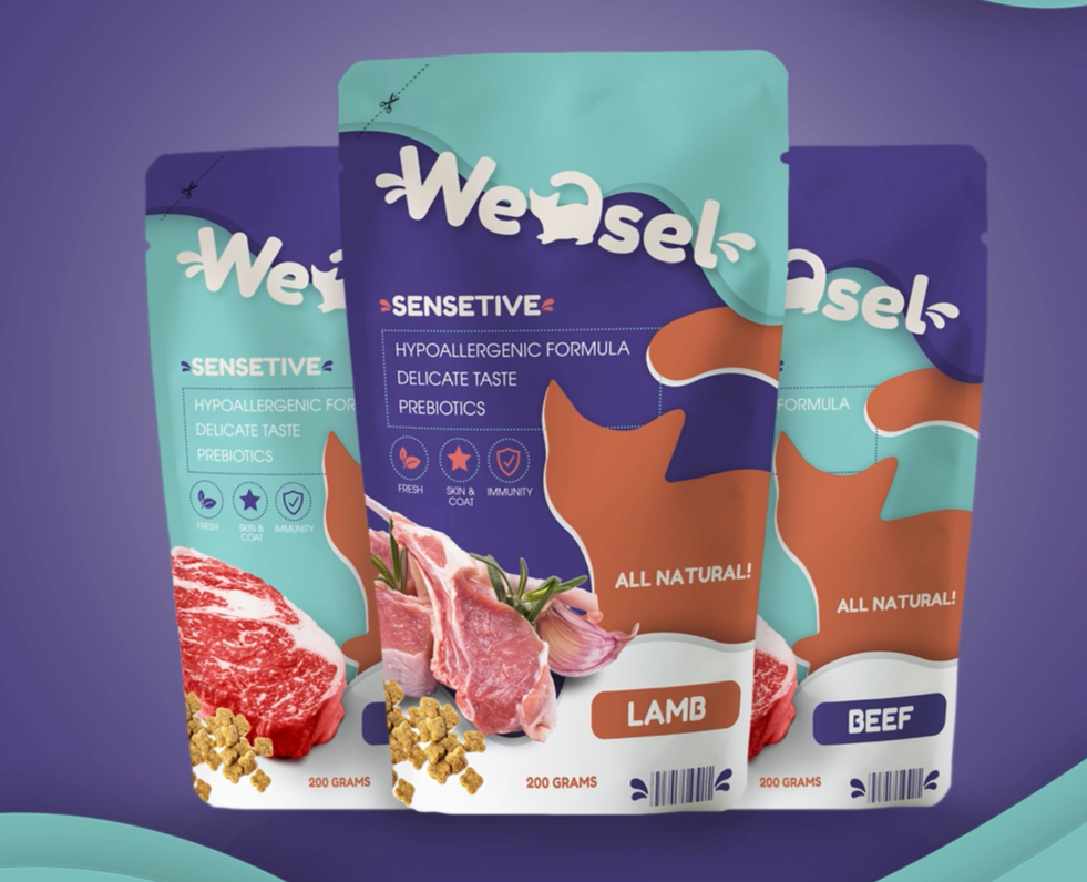 Logo and branding for WEASEL premium cat food на Dprofile