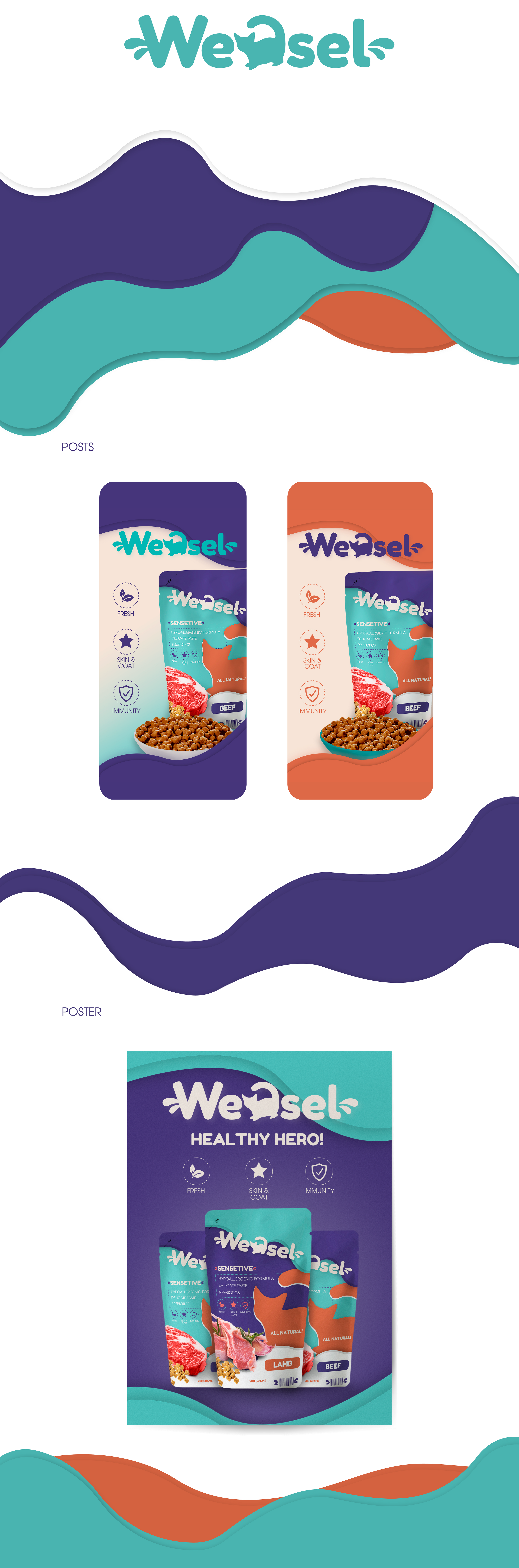 Logo and branding for WEASEL premium cat food — Изображение №3 — Брендинг на Dprofile