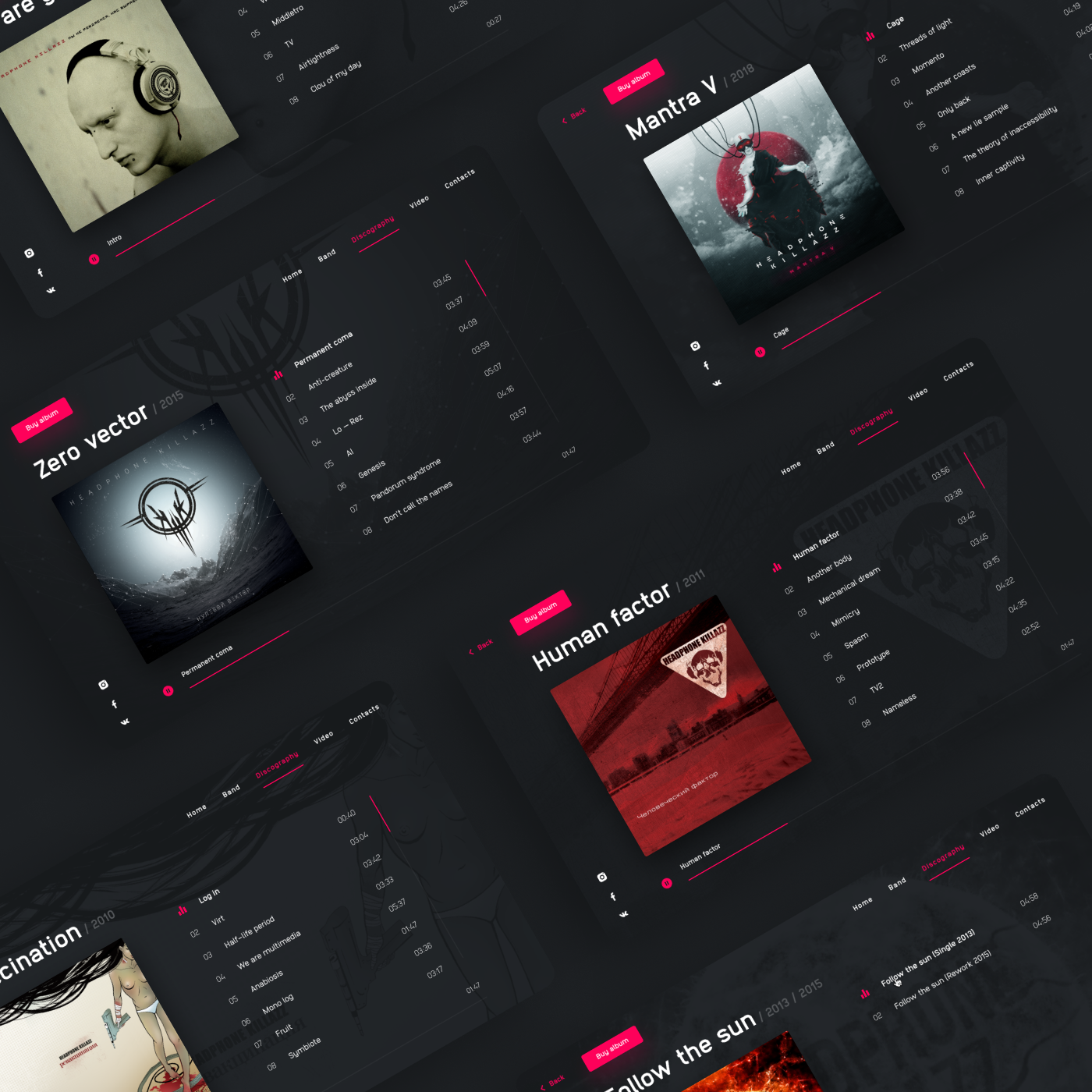 Headphone Killazz band website — Изображение №11 — Интерфейсы на Dprofile