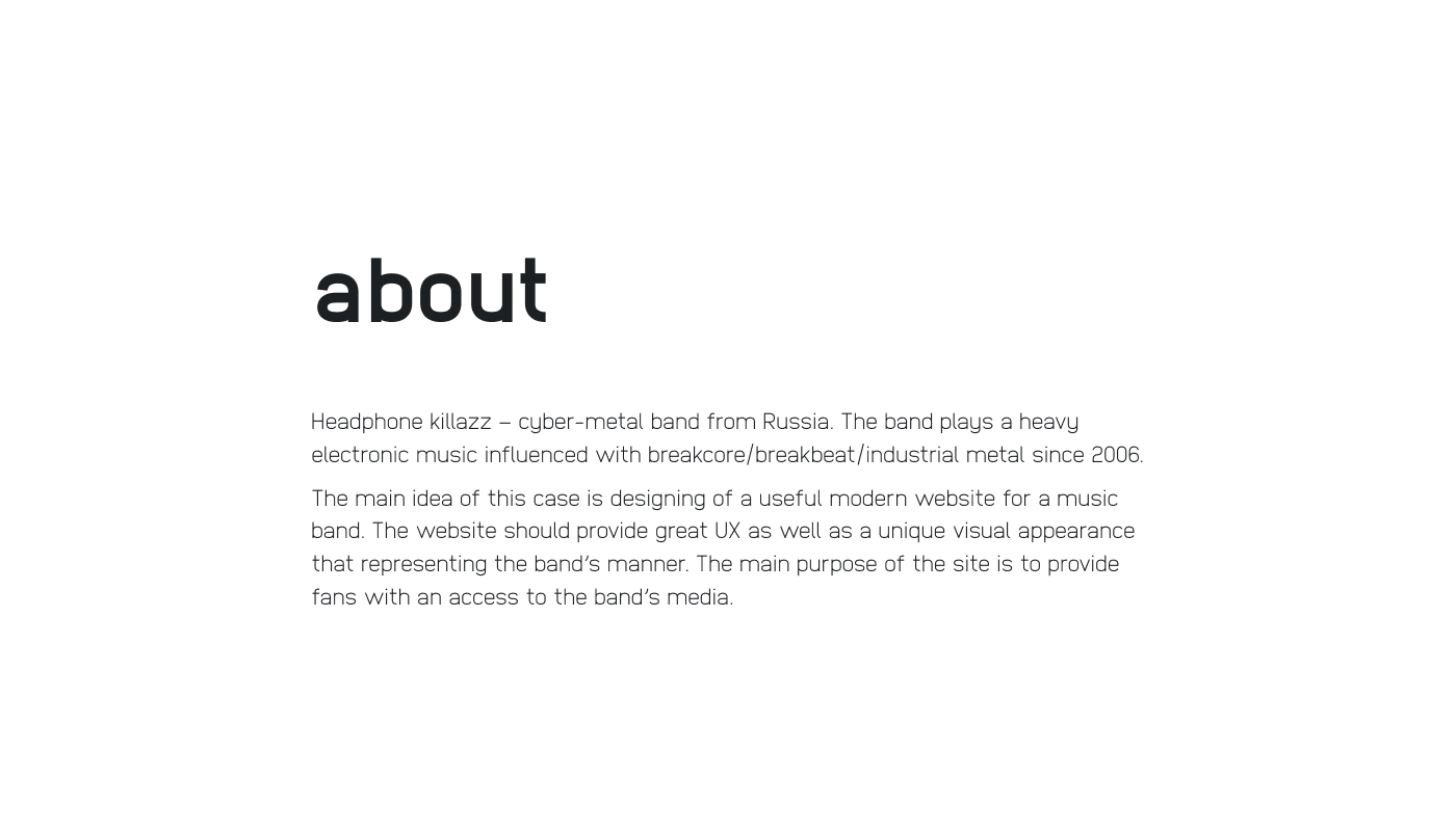 Headphone Killazz band website — Изображение №2 — Интерфейсы на Dprofile