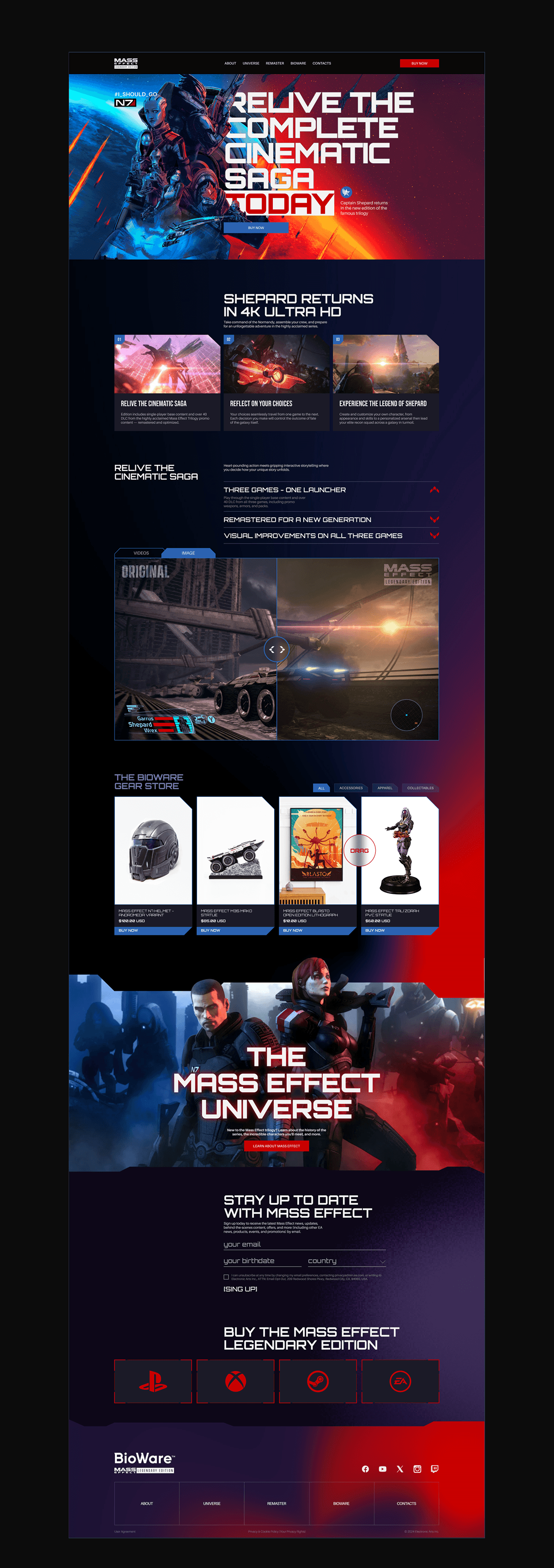 Mass Effect: Legendary Edition Corporate Site — Изображение №3 — Интерфейсы, Анимация на Dprofile