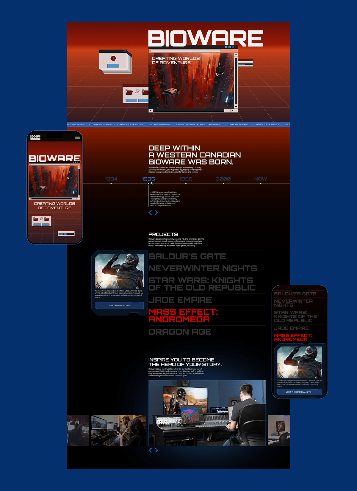 Mass Effect: Legendary Edition Corporate Site — Изображение №10 — Интерфейсы, Анимация на Dprofile