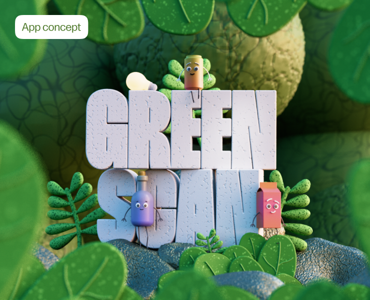 GreenScan App — Интерфейсы, Иллюстрация на Dprofile