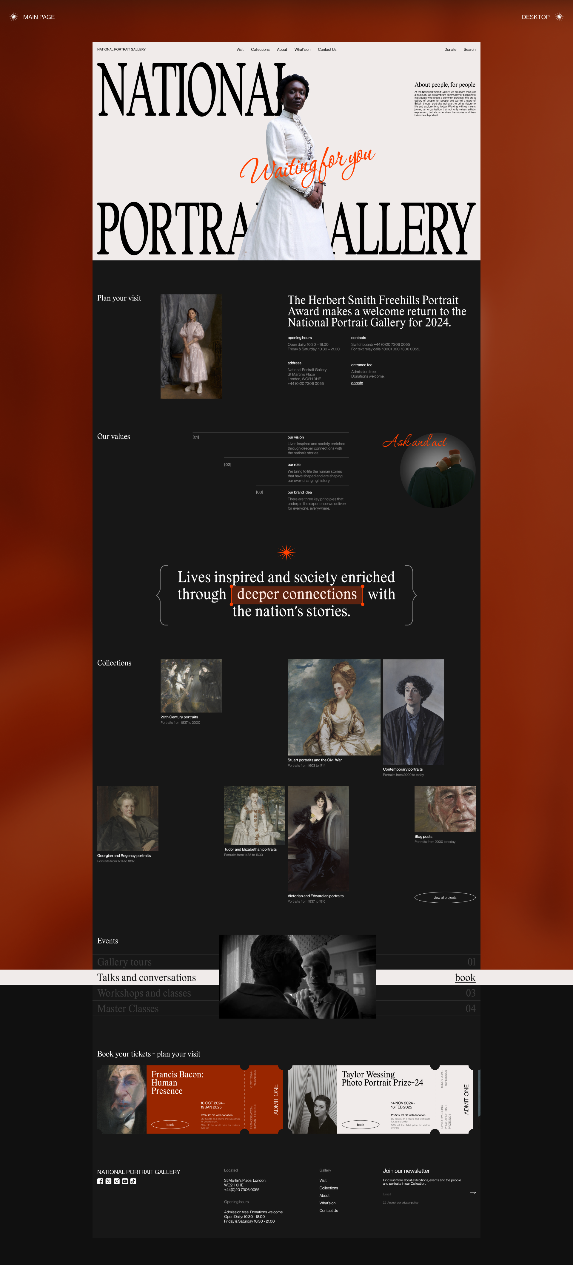National Portrait Gallery | Corporate website — Изображение №2 — Интерфейсы, Брендинг на Dprofile