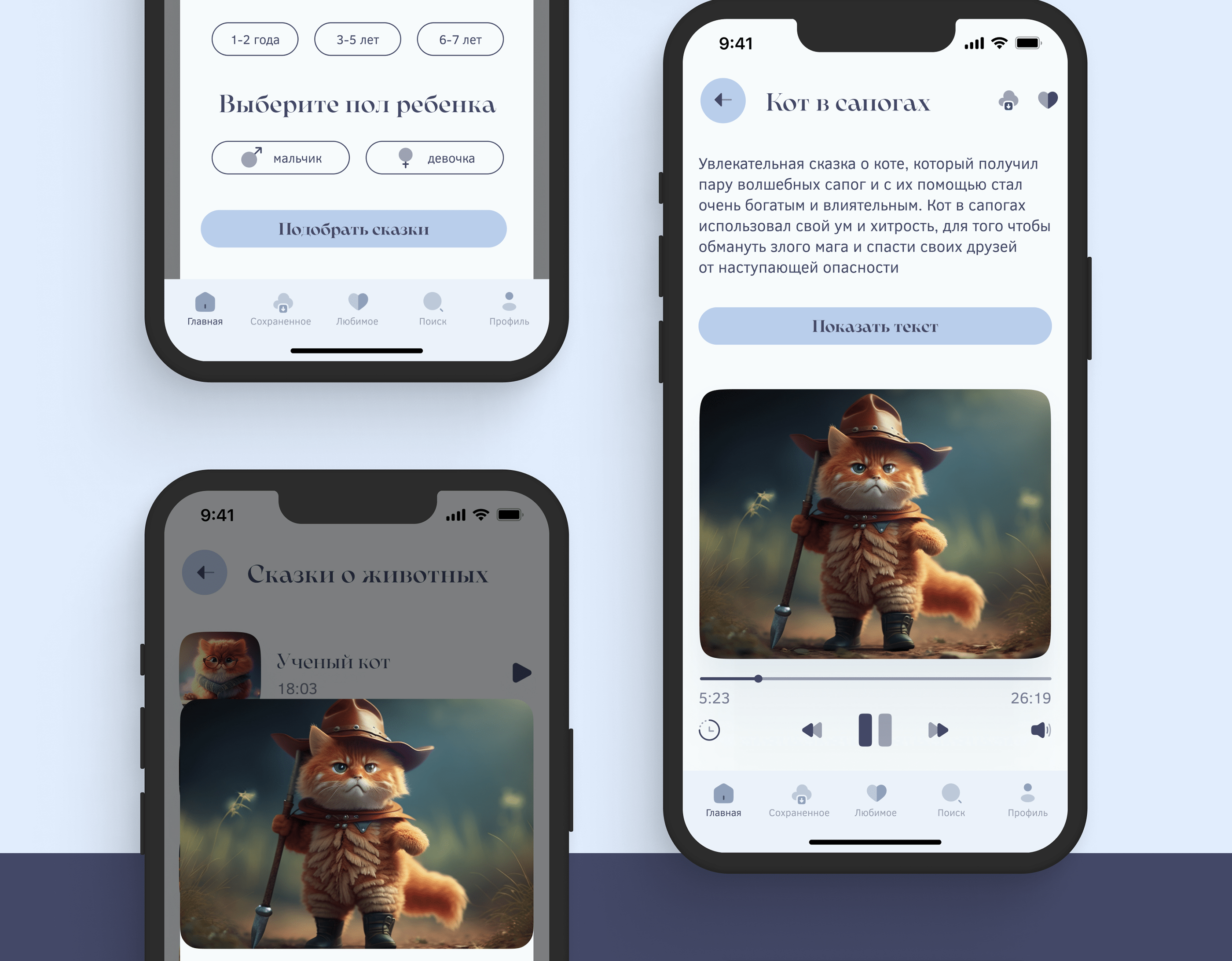 Mobile app | Audio fairy tales for children — Изображение №11 — Интерфейсы на Dprofile