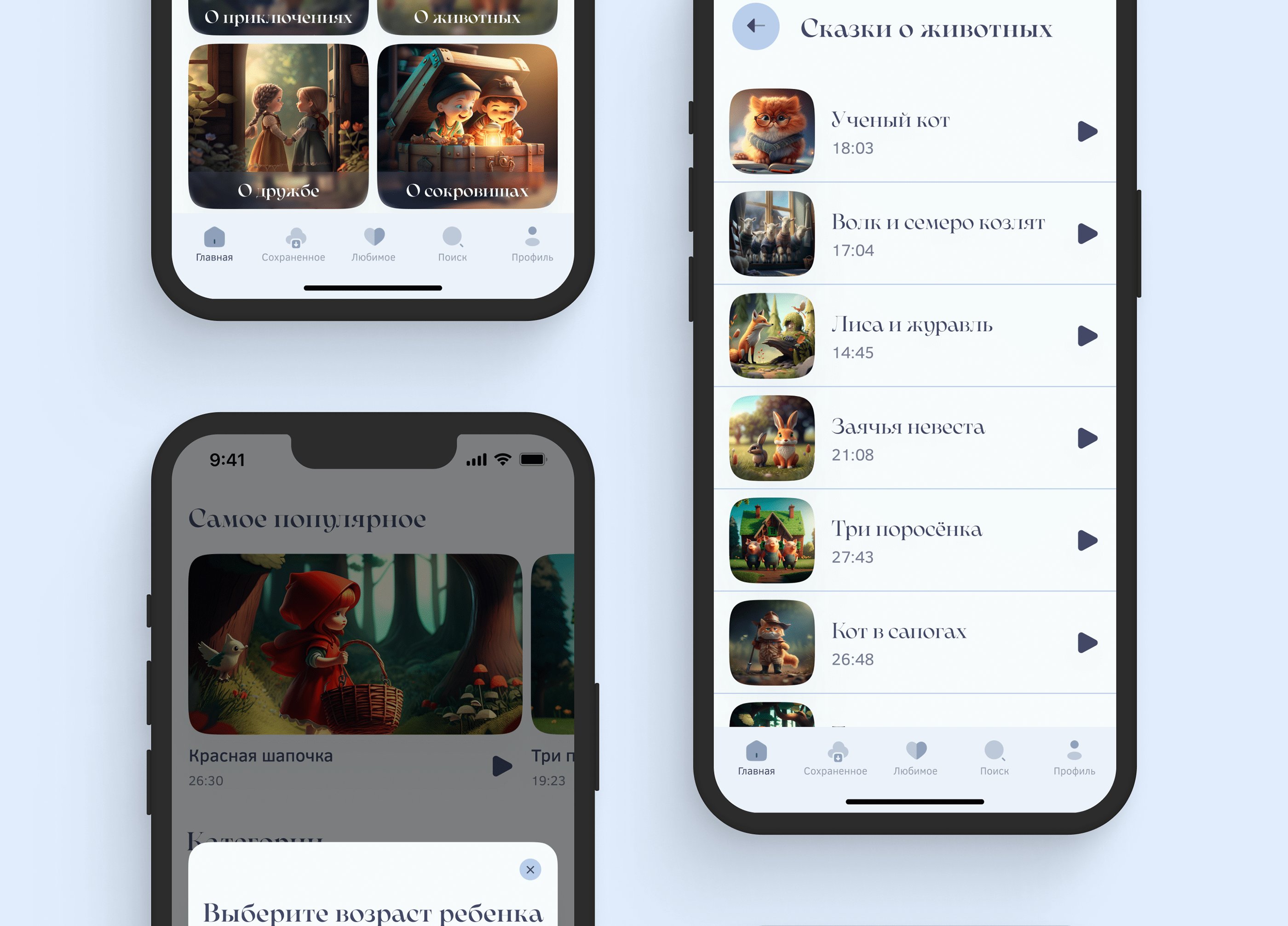 Mobile app | Audio fairy tales for children — Изображение №10 — Интерфейсы на Dprofile