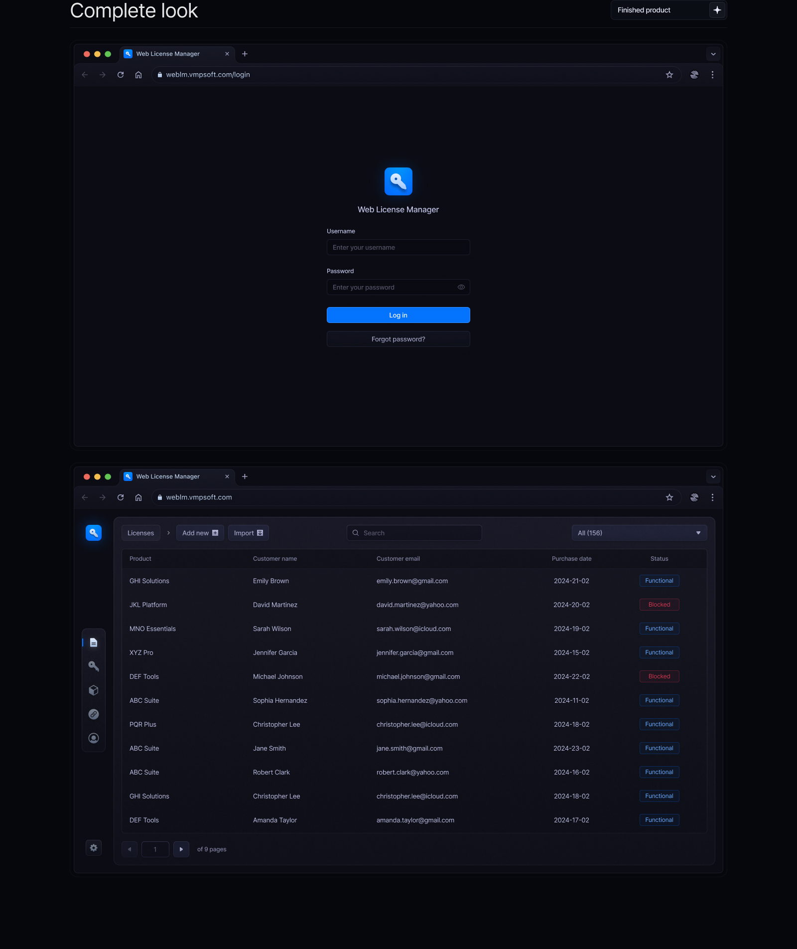 Web License Manager — Изображение №9 — Интерфейсы на Dprofile