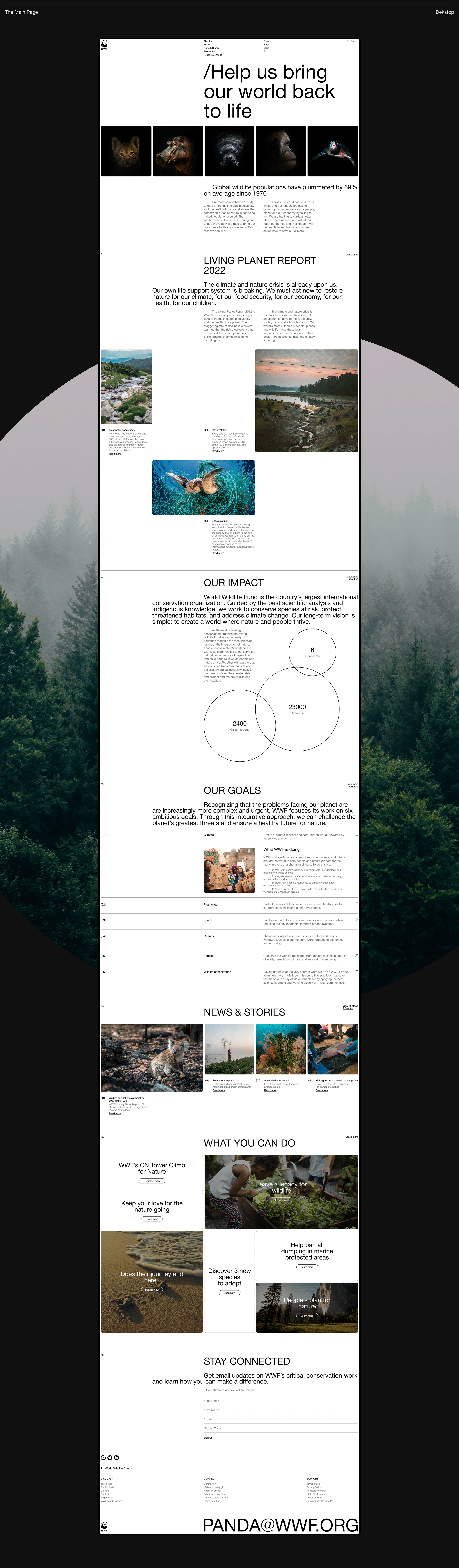 World Wildlife Fund | Corporate website redesign — Изображение №5 — Интерфейсы на Dprofile