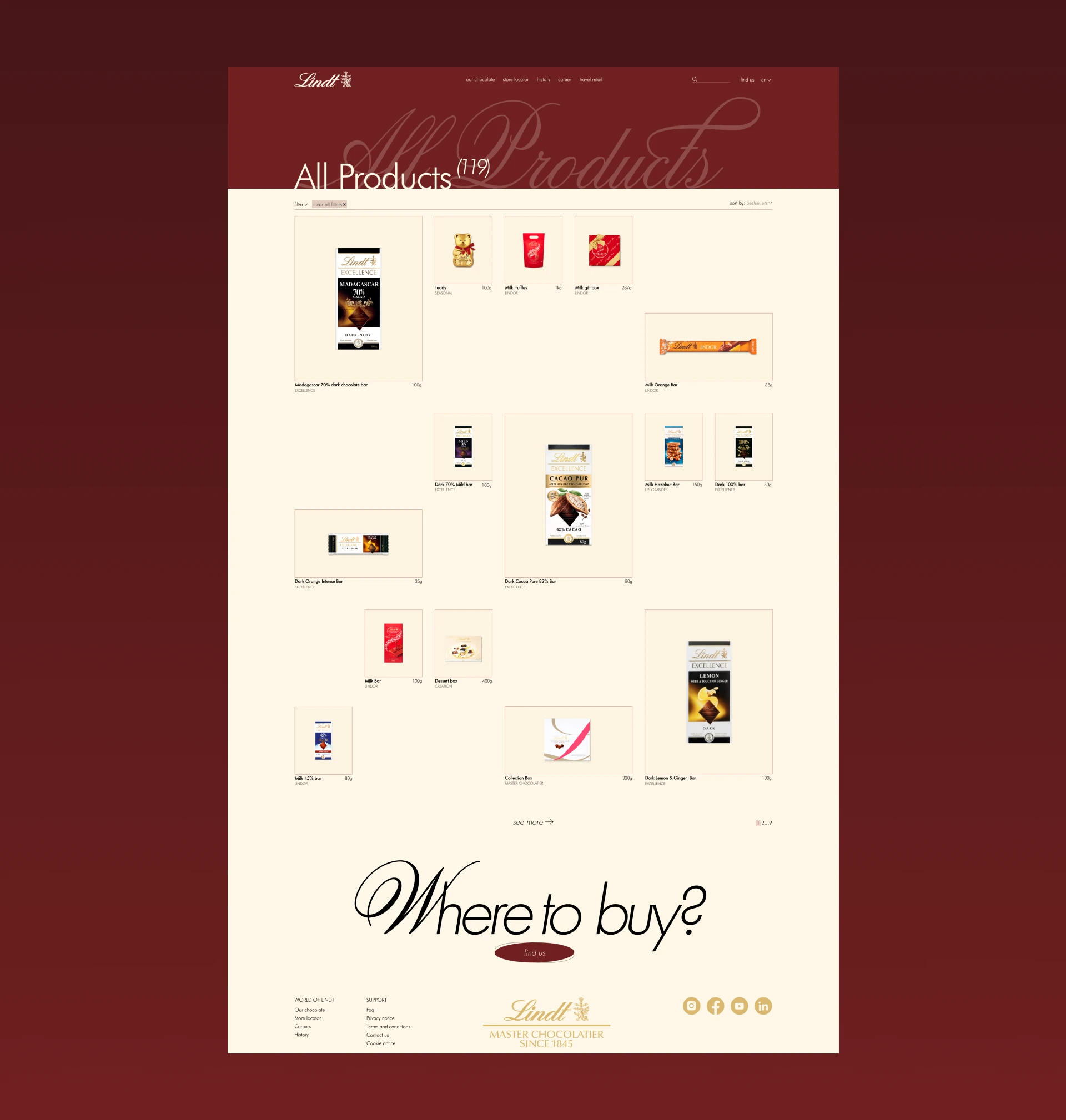 LINDT | e-commerce redisign — Изображение №5 — Интерфейсы, Брендинг на Dprofile