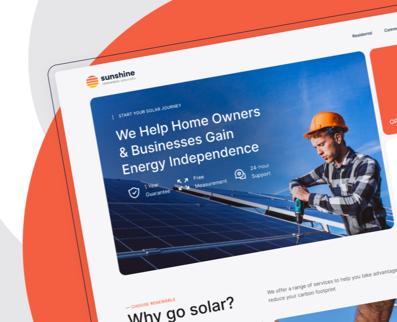 Дизайн сайта для установщика солнечных батарей на Dprofile