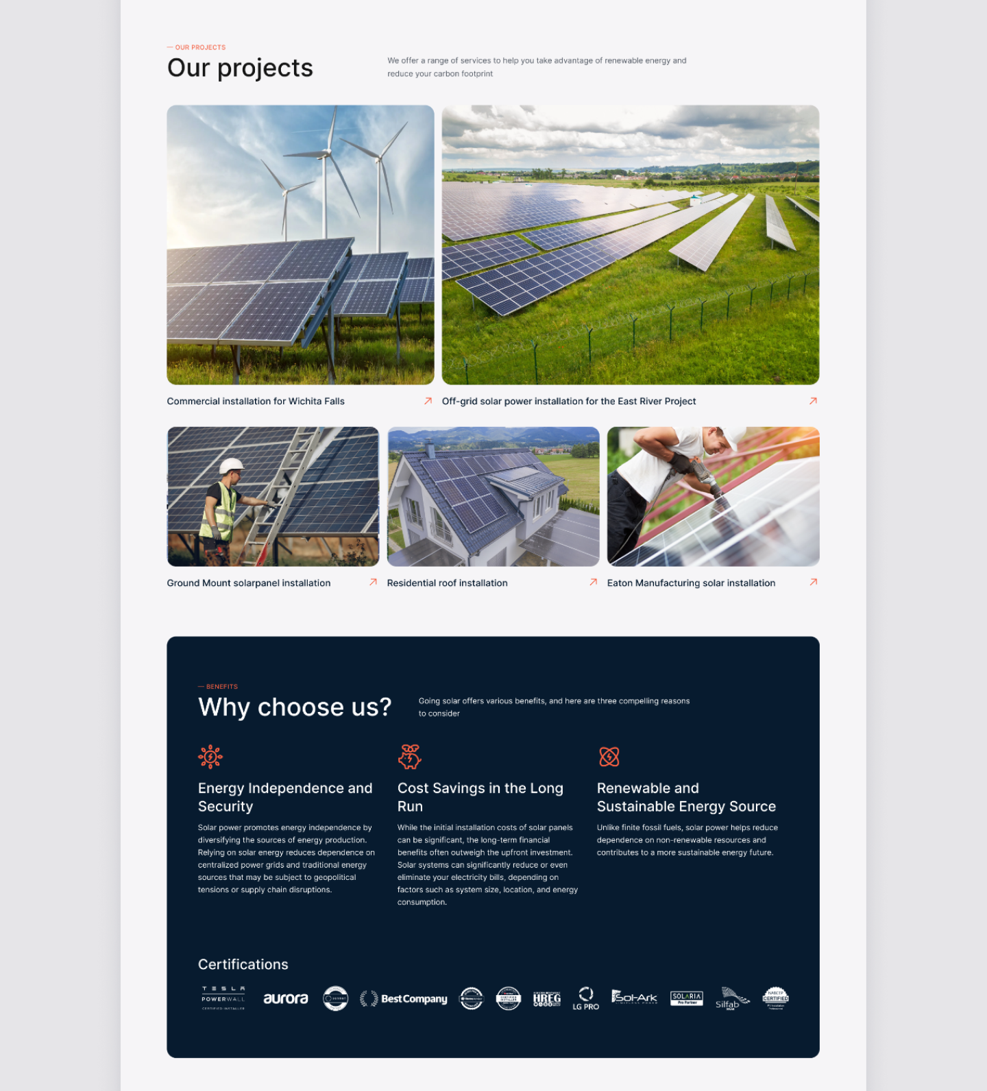 Дизайн сайта для установщика солнечных батарей — Изображение №4 — Интерфейсы, Брендинг на Dprofile