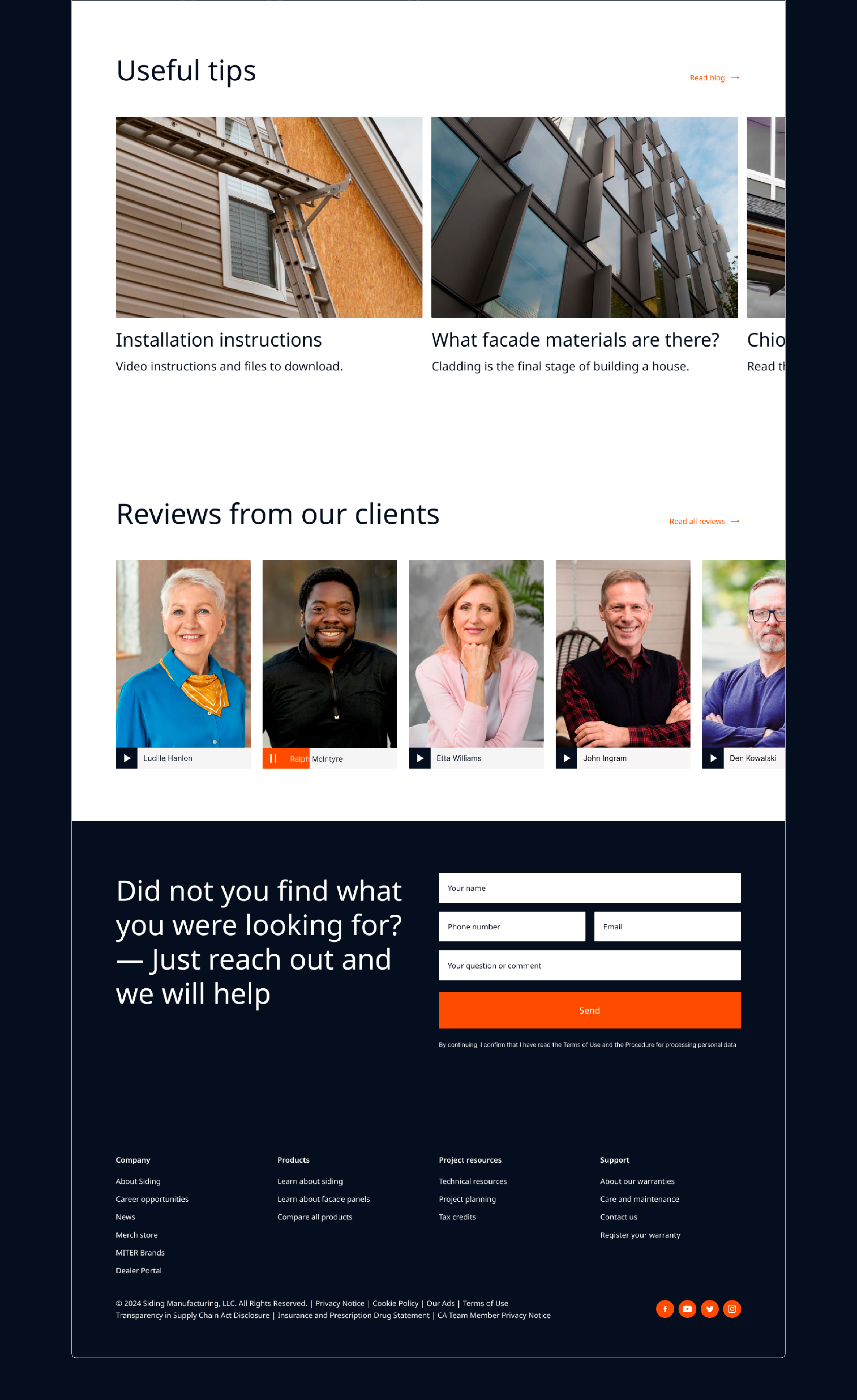 Сайт производителя фасадных материалов — Изображение №4 — Интерфейсы, Брендинг на Dprofile