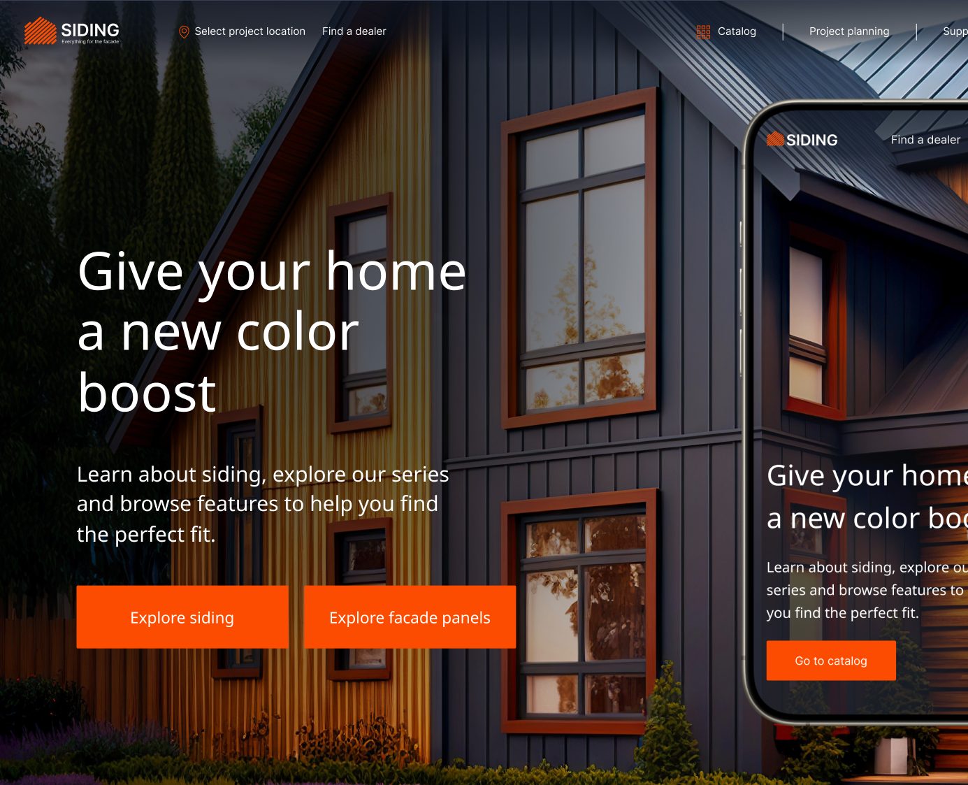 Сайт производителя фасадных материалов на Dprofile