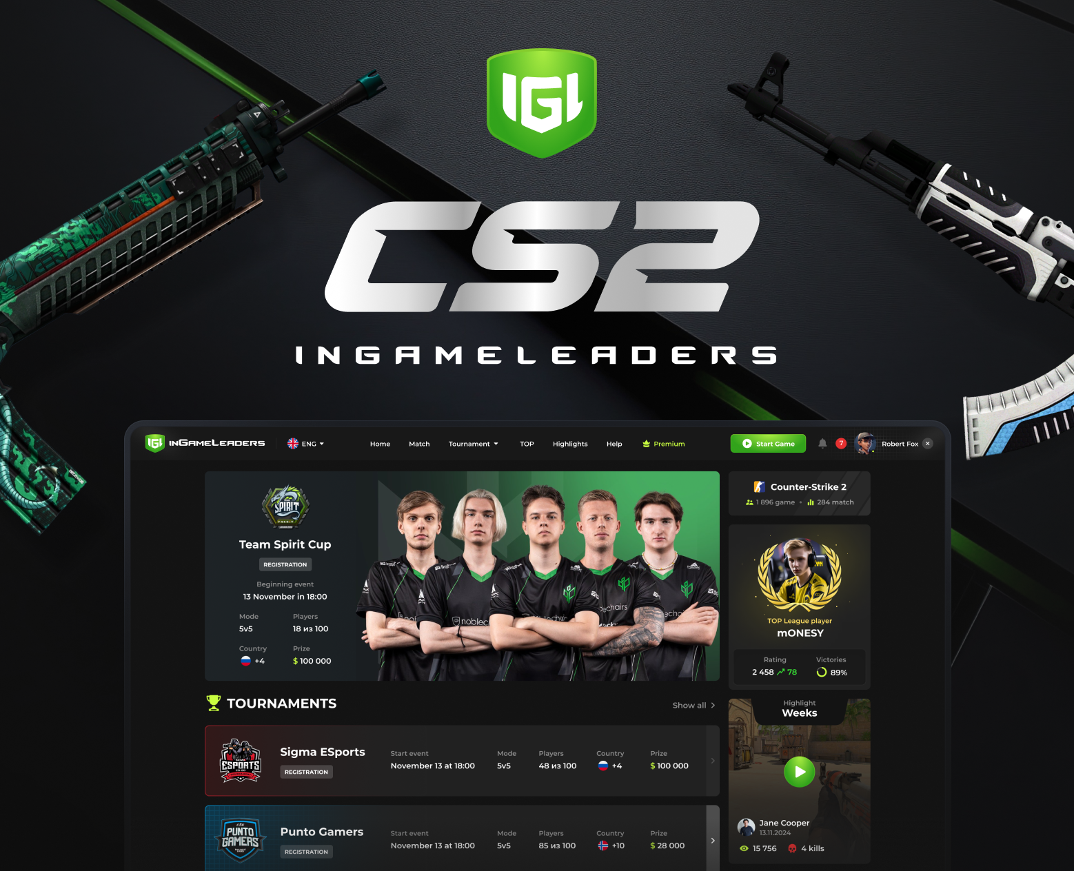 CS2 InGameLeaders — Интерфейсы на Dprofile