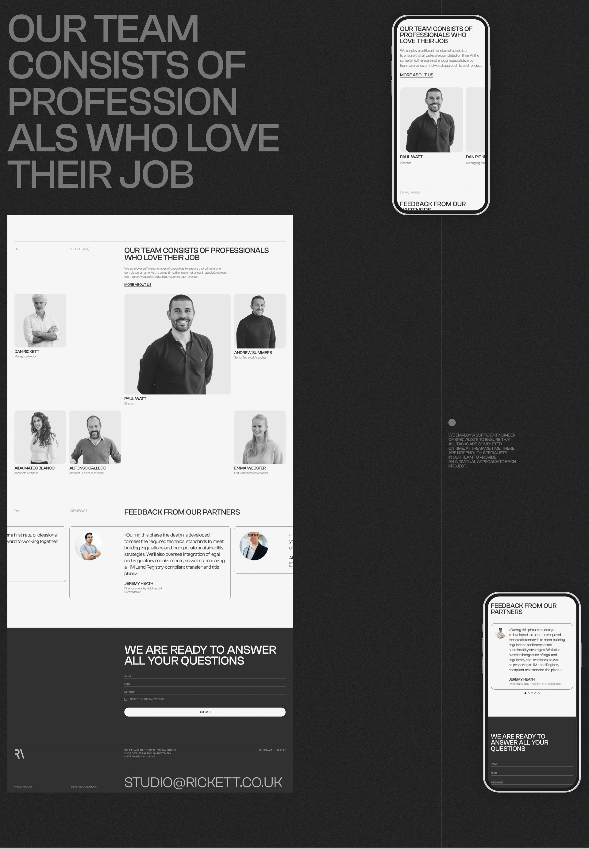 Rickett Architects | Redesign concept — Изображение №5 — Интерфейсы, Брендинг на Dprofile