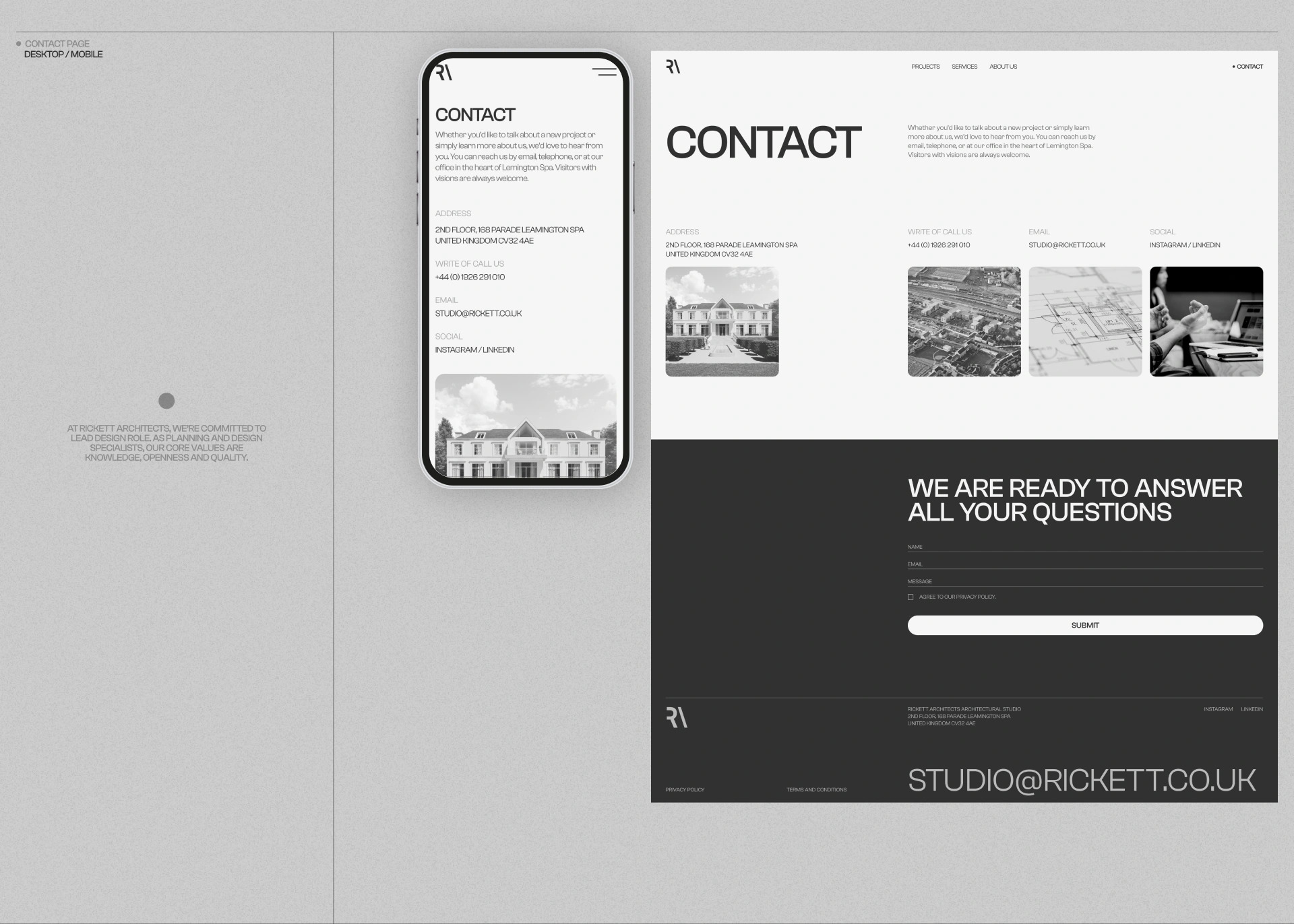 Rickett Architects | Redesign concept — Изображение №13 — Интерфейсы, Брендинг на Dprofile