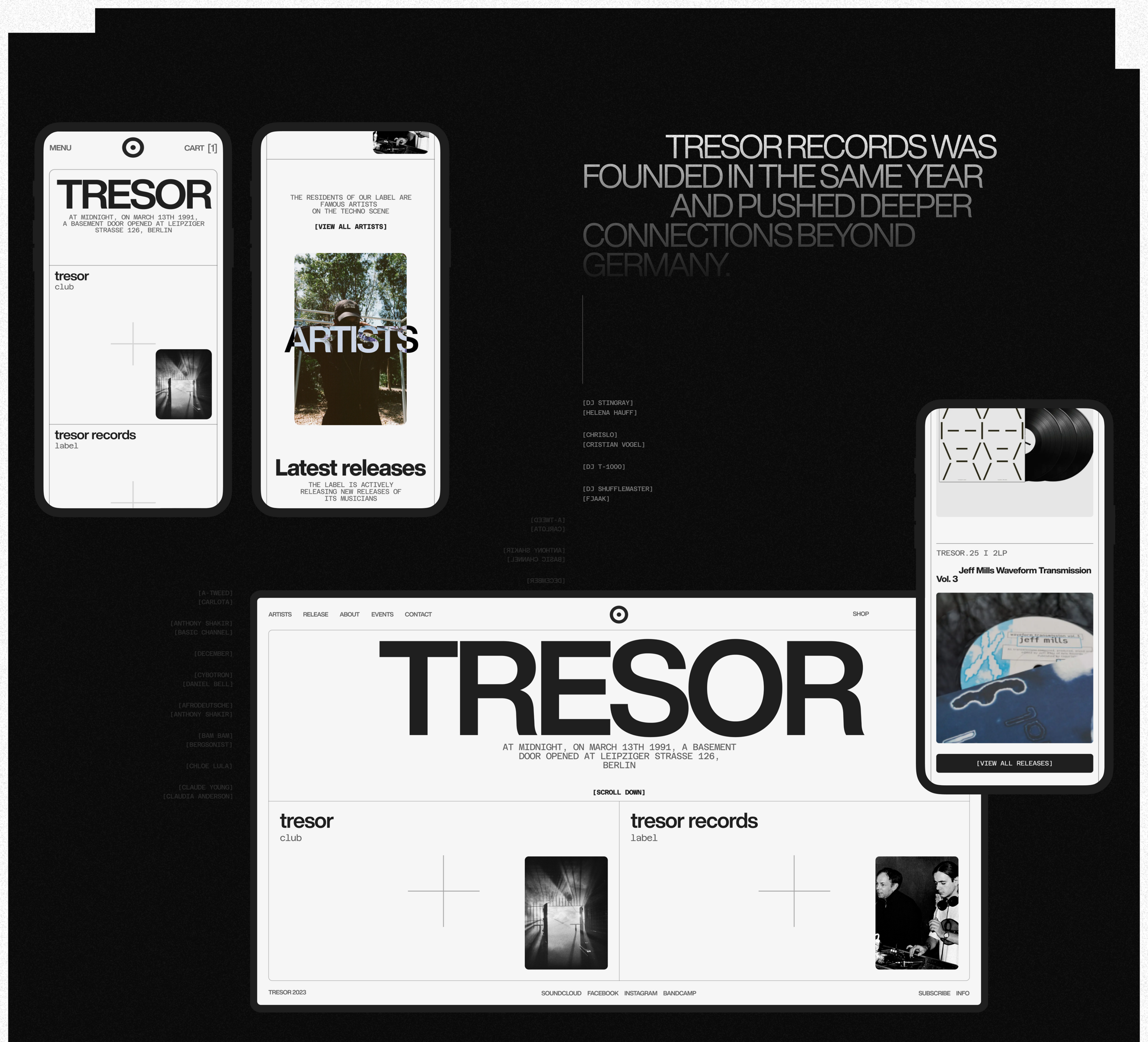 TRESOR BERLIN | REDESIGN CONCEPT — Изображение №2 — Интерфейсы, Анимация на Dprofile