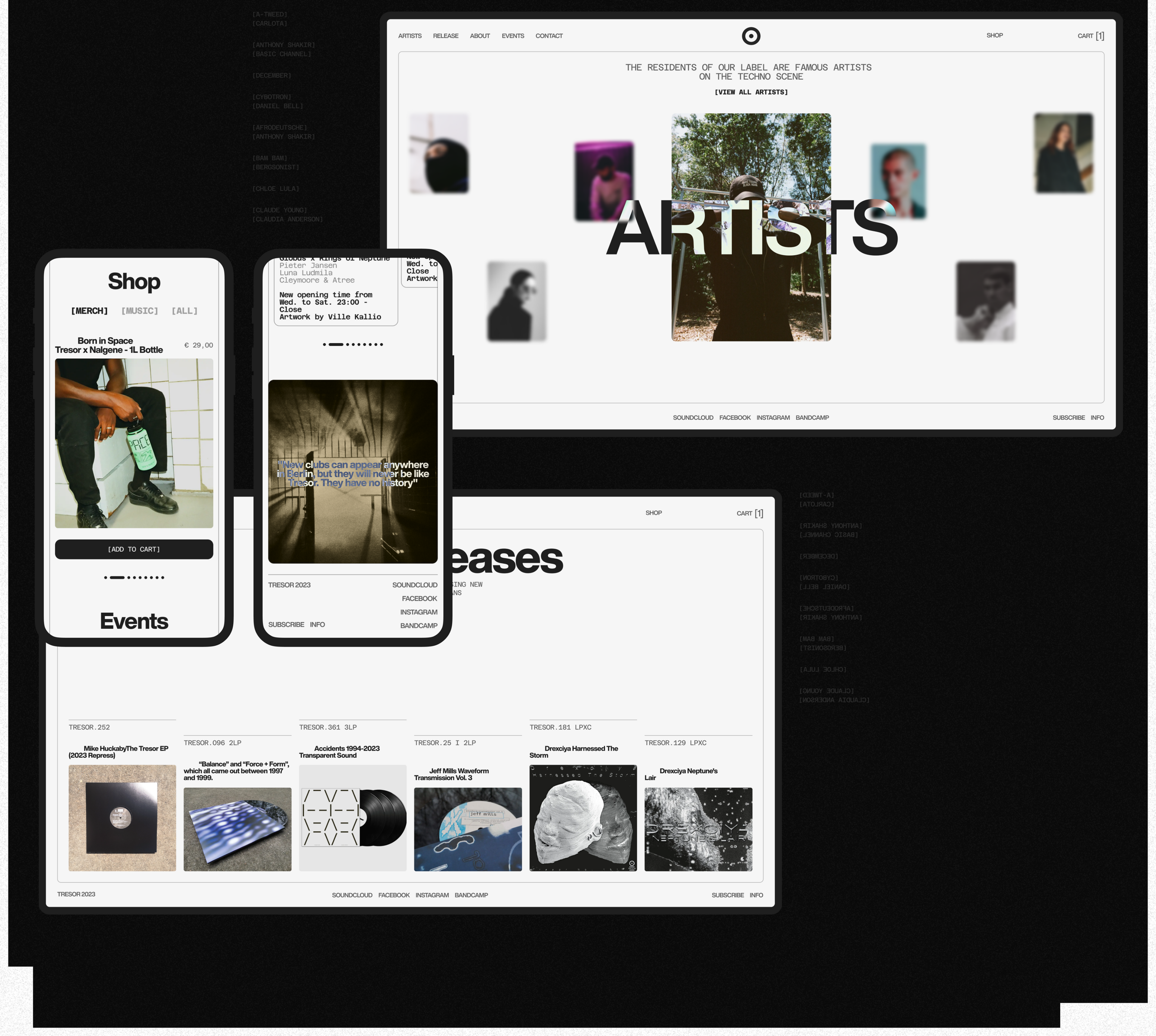 TRESOR BERLIN | REDESIGN CONCEPT — Изображение №3 — Интерфейсы, Анимация на Dprofile