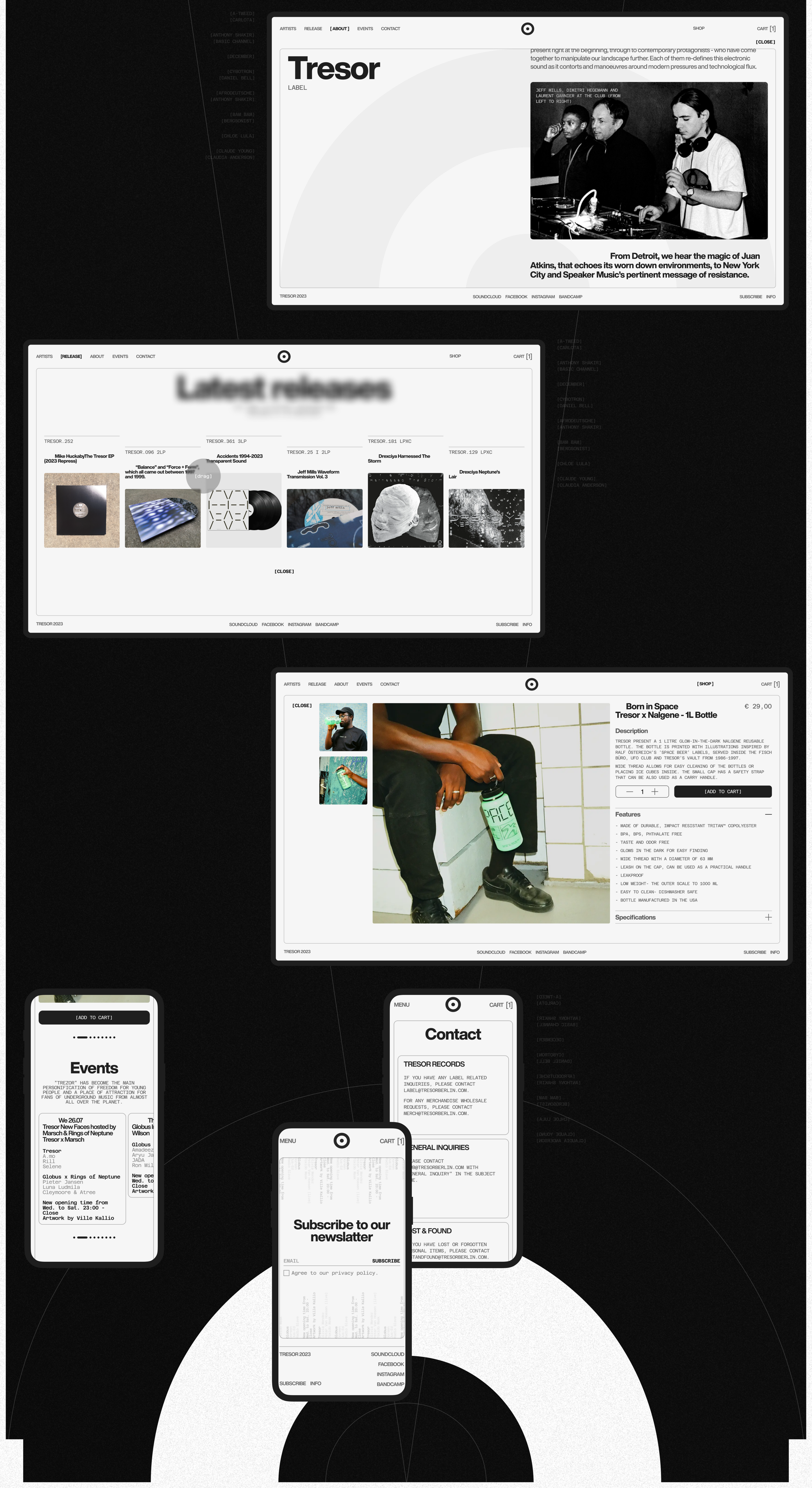 TRESOR BERLIN | REDESIGN CONCEPT — Изображение №9 — Интерфейсы, Анимация на Dprofile