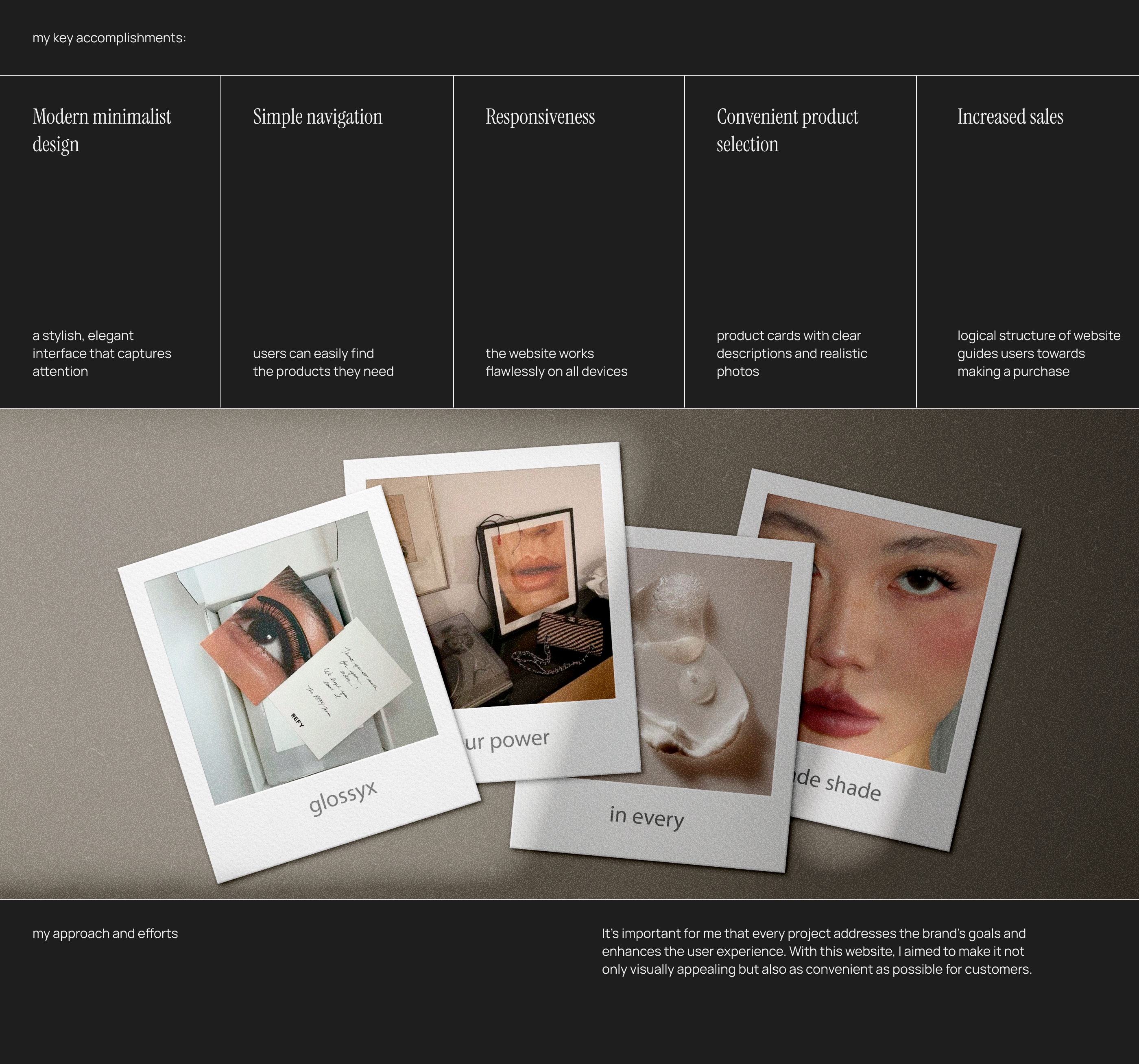 Landing page design for new collection GLOSSYX — Изображение №9 — Интерфейсы, Брендинг на Dprofile