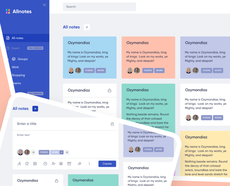 Заметки на память Allnotes — Интерфейсы на Dprofile