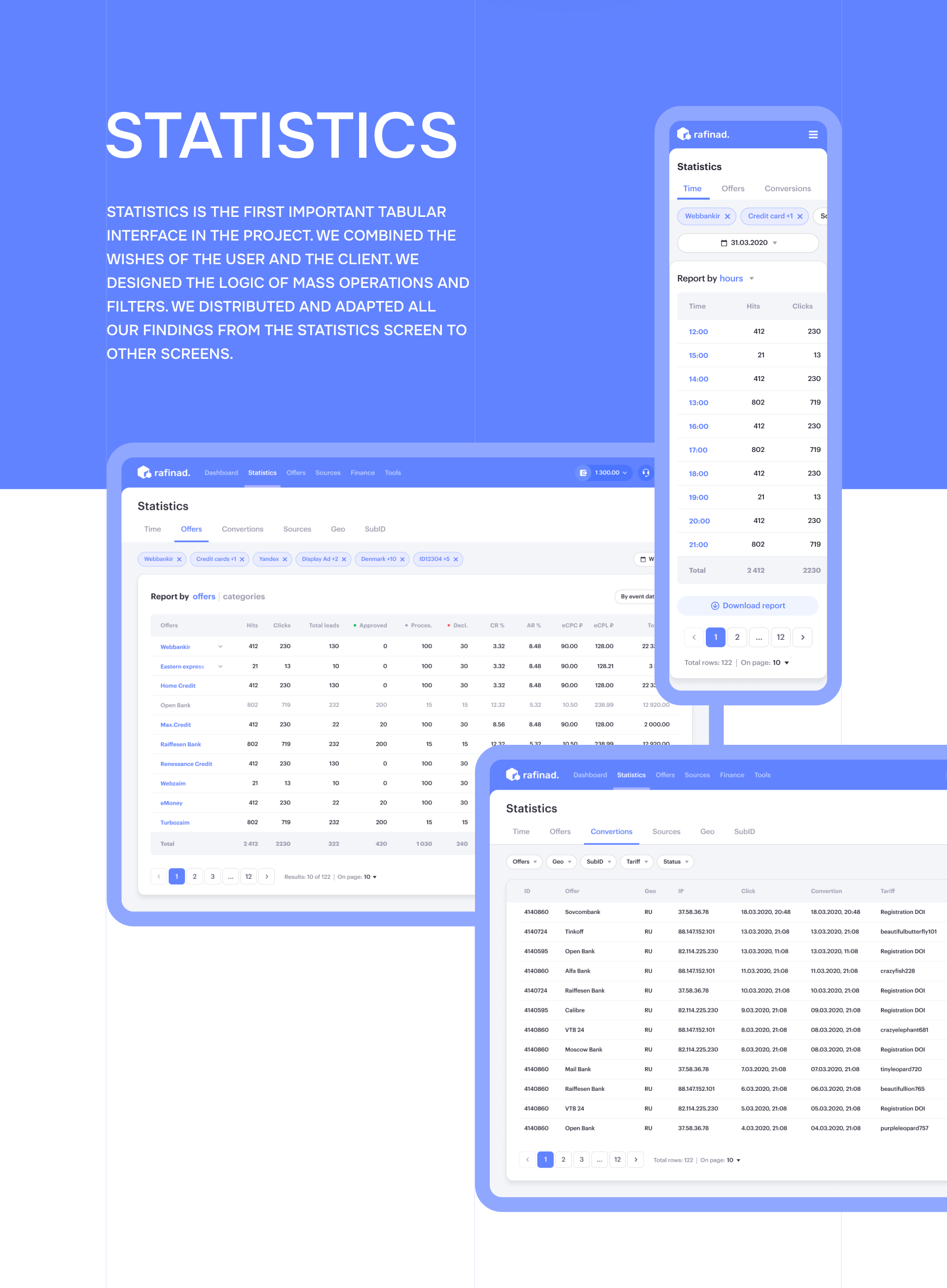 Rafinad CPA platform: UX|UI & brand identity — Изображение №5 — Интерфейсы на Dprofile