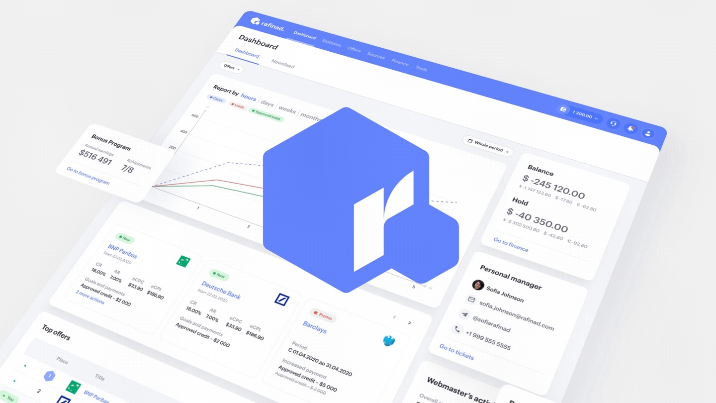 Rafinad CPA platform: UX|UI & brand identity — Изображение №3 — Интерфейсы на Dprofile