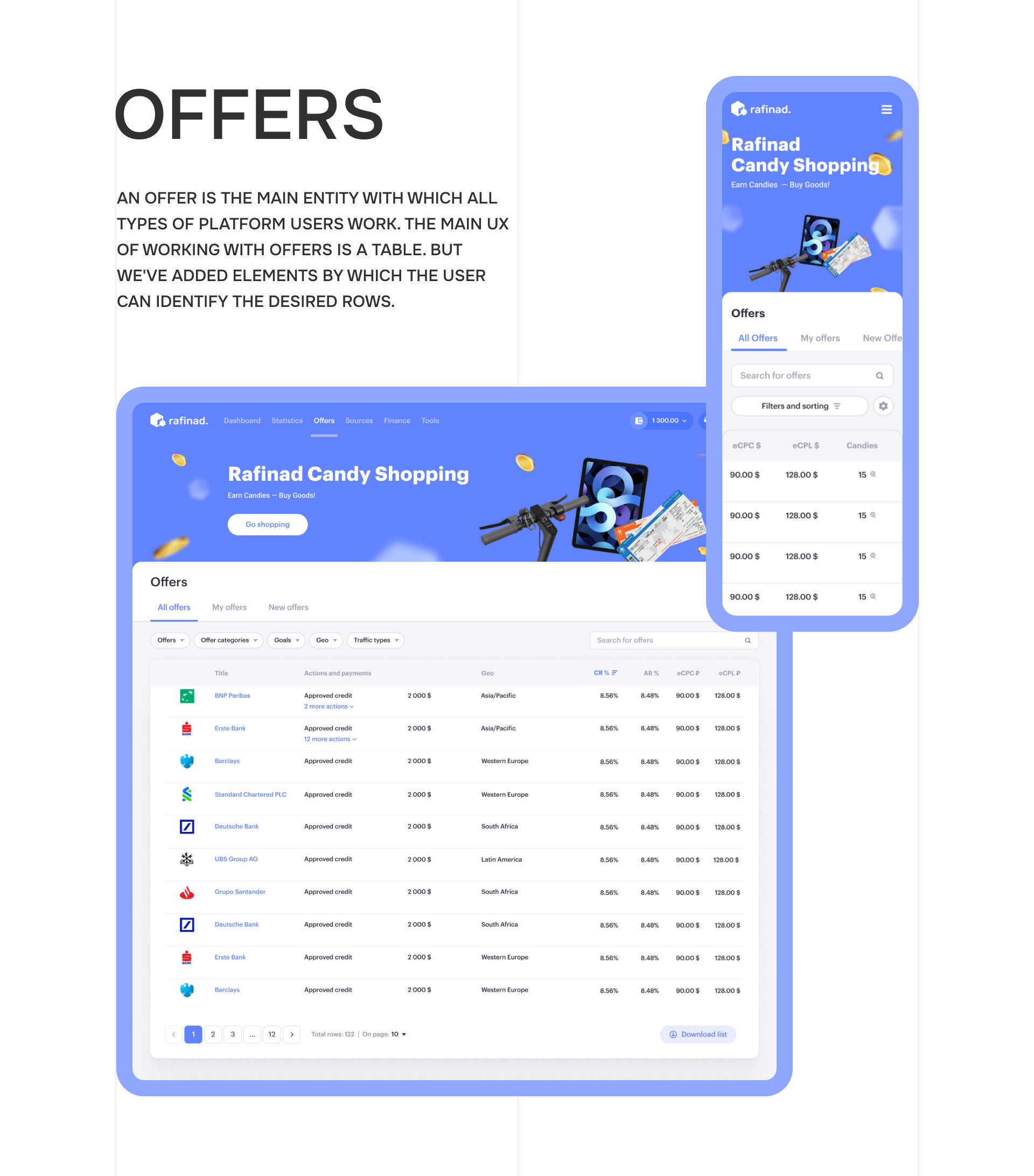 Rafinad CPA platform: UX|UI & brand identity — Изображение №6 — Интерфейсы на Dprofile