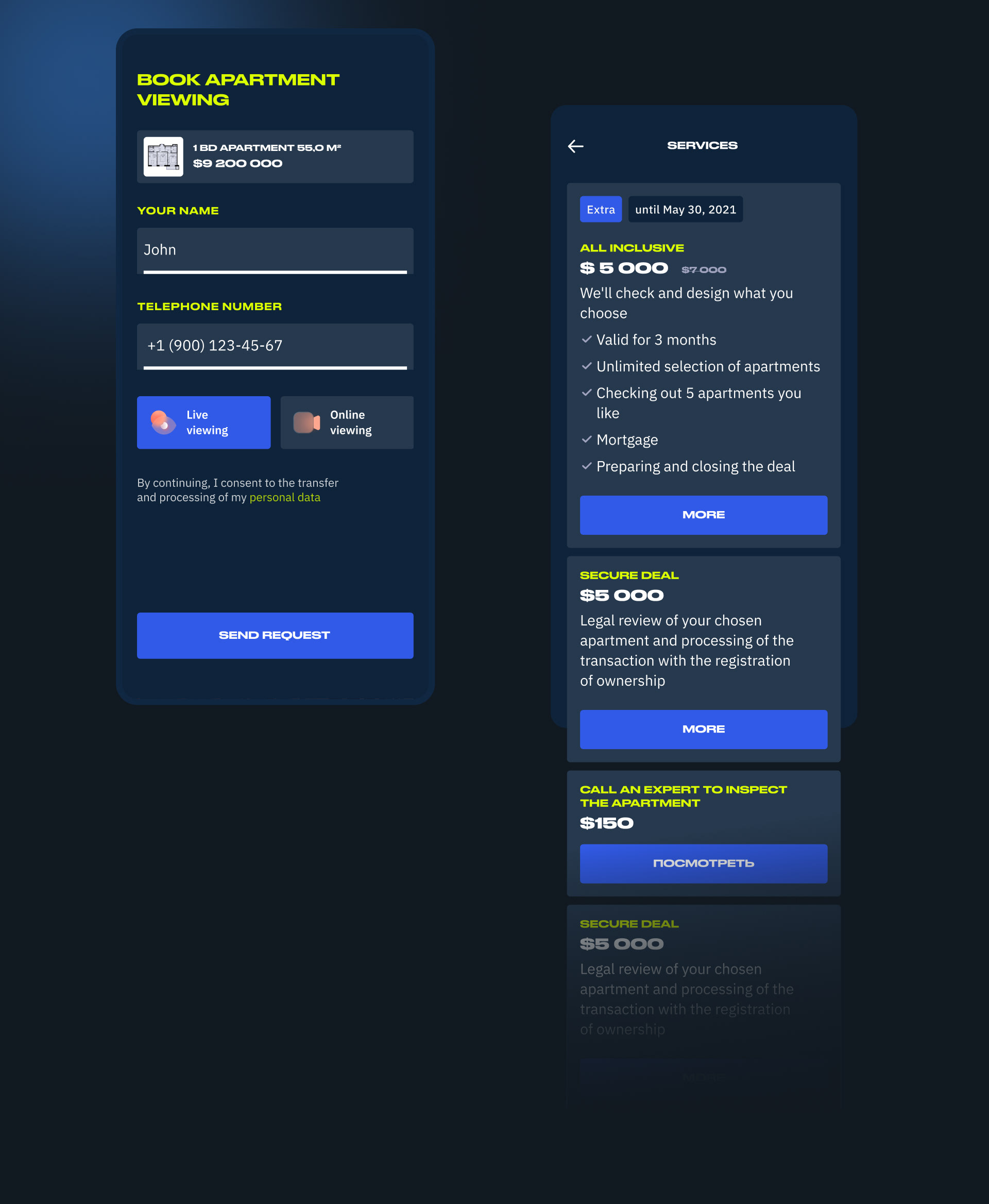 Living – UX/UI for property advisor app — Изображение №9 — Интерфейсы, Иллюстрация на Dprofile