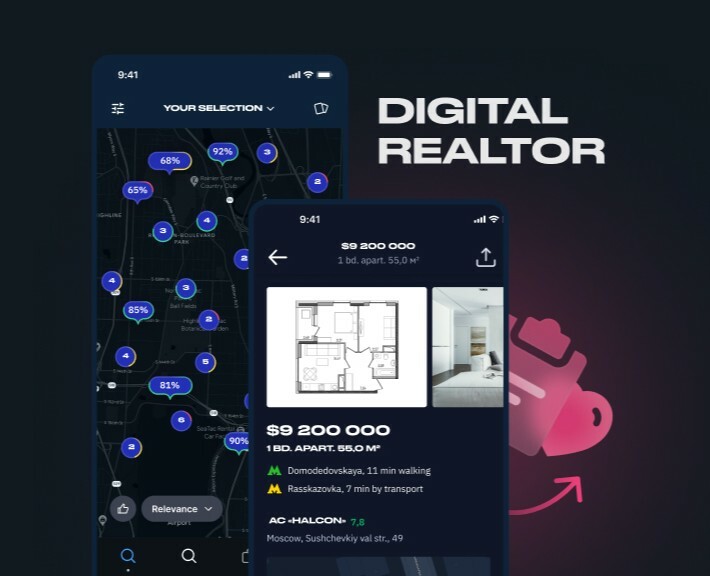 Living – UX/UI for property advisor app — Интерфейсы, Иллюстрация на Dprofile