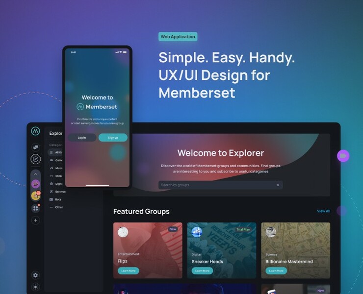 UX/UI-дизайн для  Memberset App — Интерфейсы на Dprofile