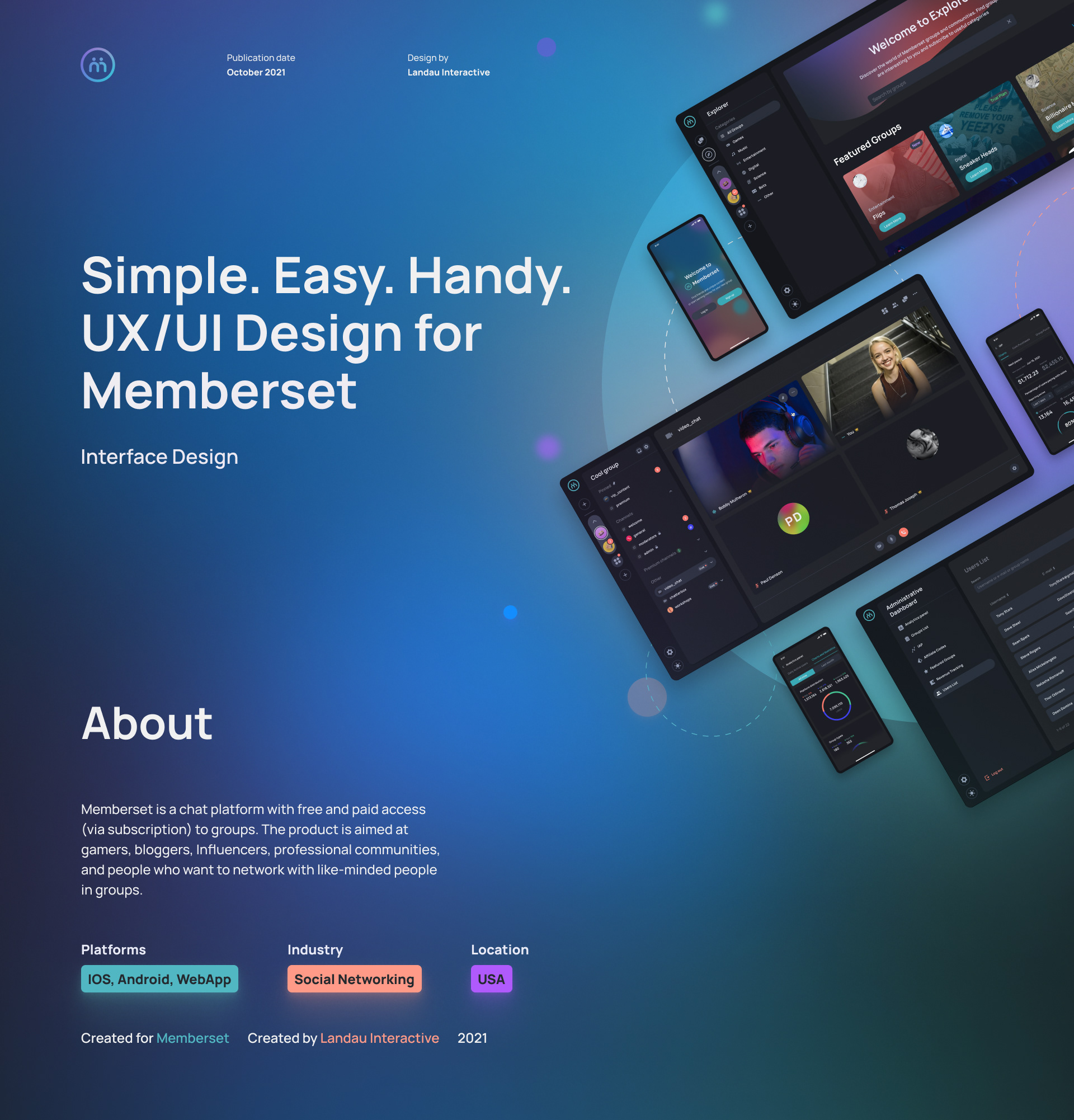 UX/UI-дизайн для  Memberset App — Изображение №1 — Интерфейсы на Dprofile