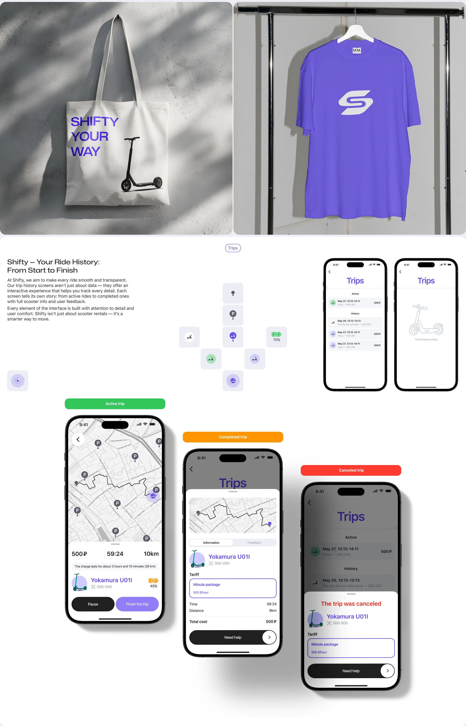Shifty | scooter rental service UX&UI — Изображение №10 — Интерфейсы на Dprofile