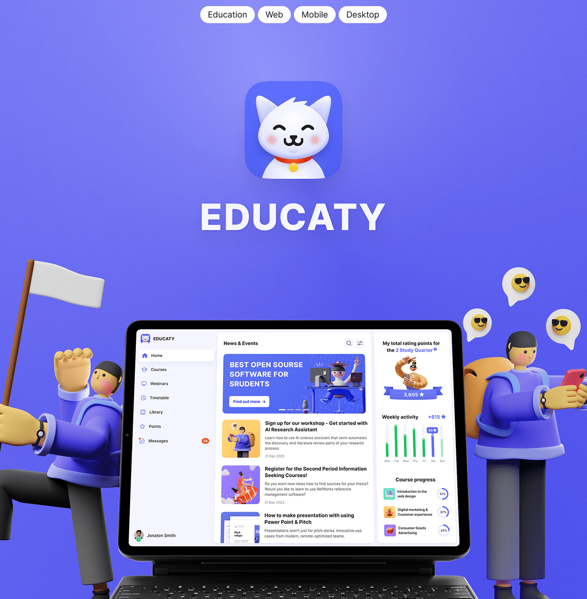 Educaty: Online Education Platform — Изображение №1 — Интерфейсы на Dprofile