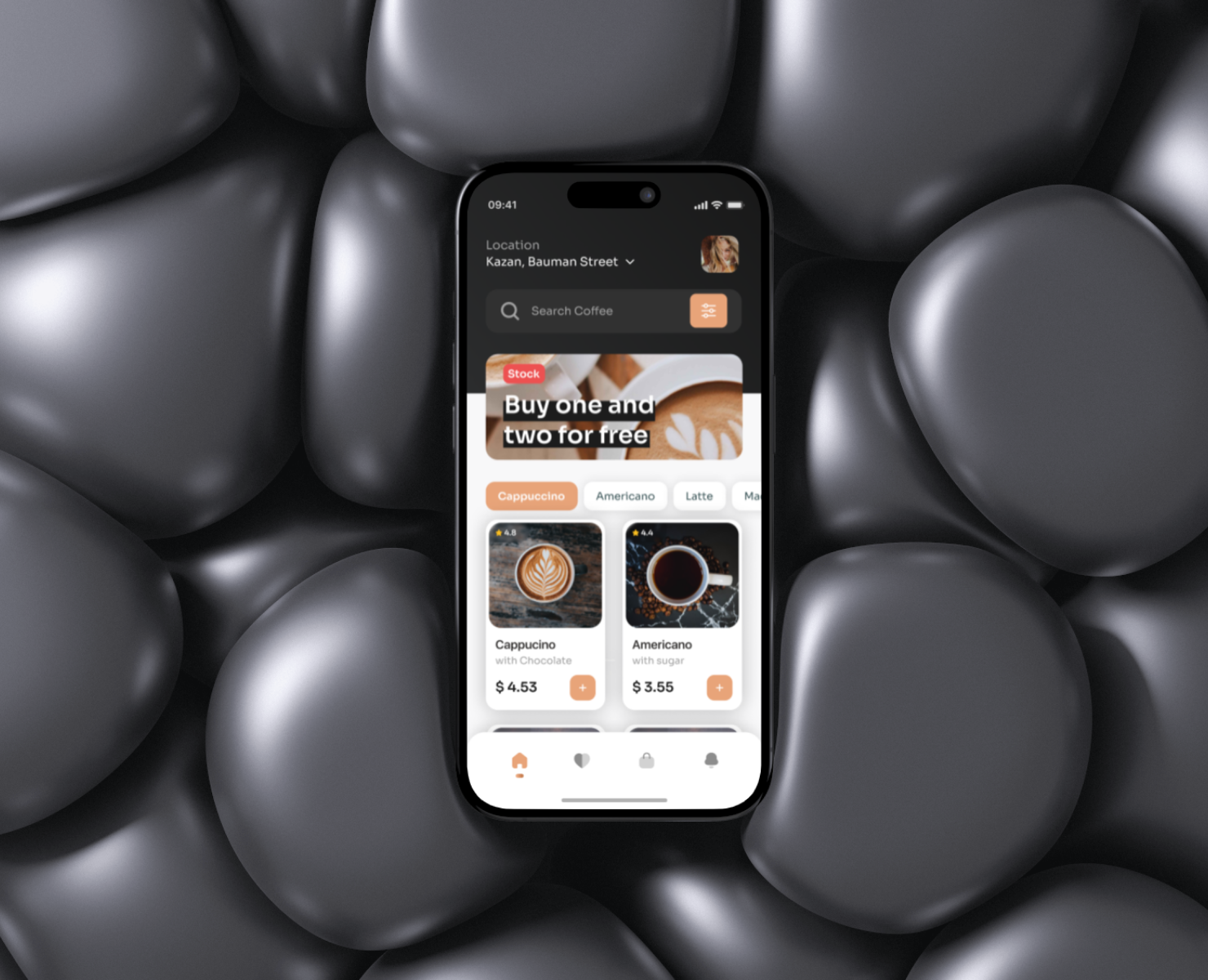 Mobile app - Coffee Shop — Интерфейсы на Dprofile